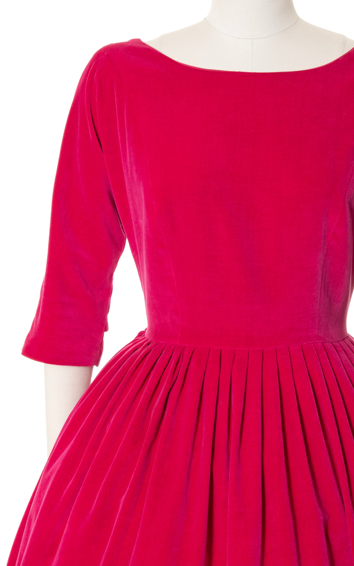 1950s Fuchsia Velvet Dress | medium