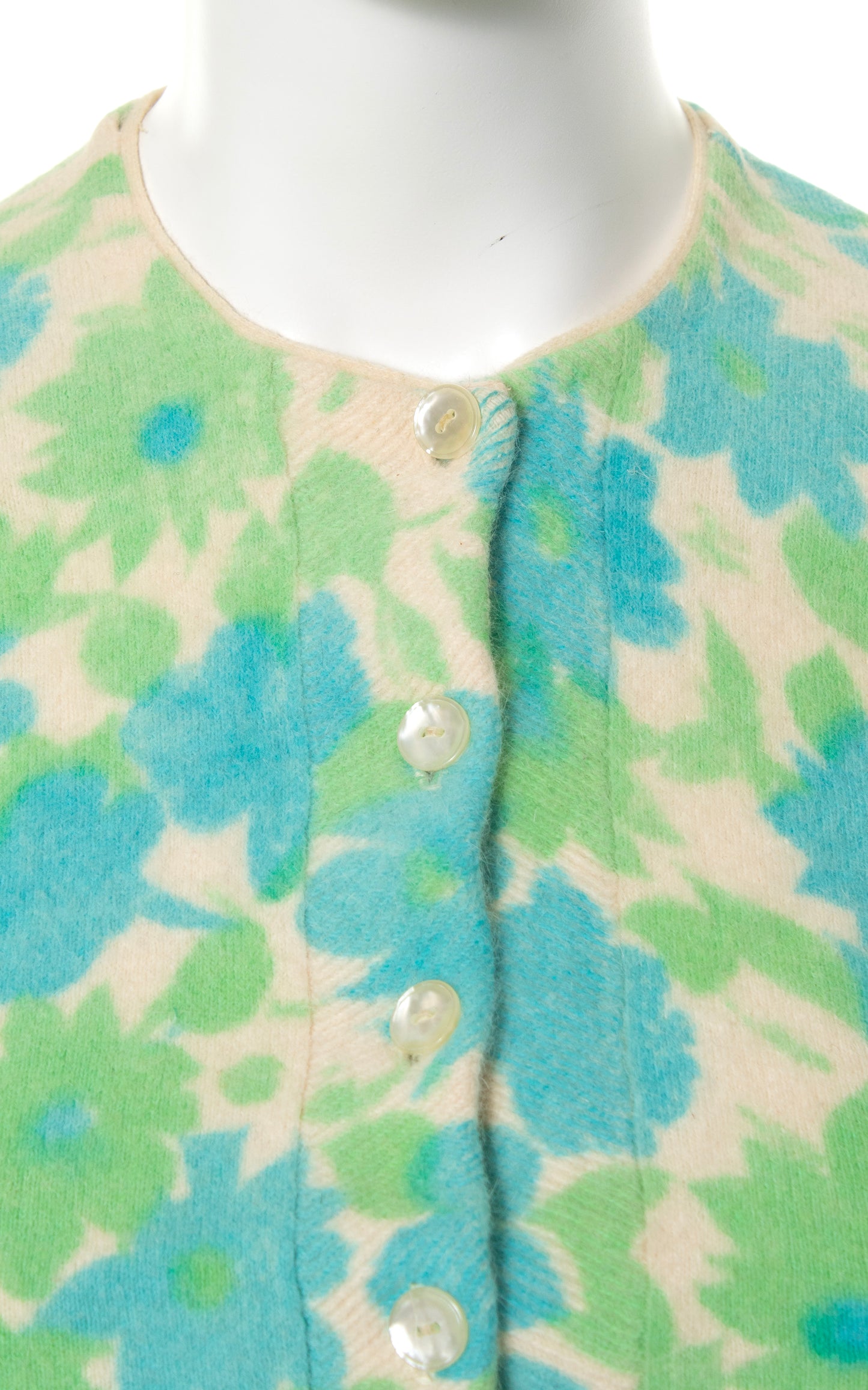 BLV x DEANNA || 1960s DARLENE Floral Knit Wool Angora Cardigan | x-small/small