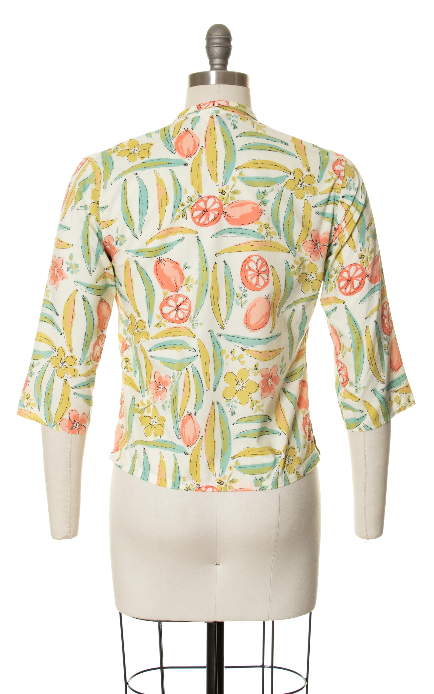 1960s Fruit Novelty Print Cotton Blouse | small