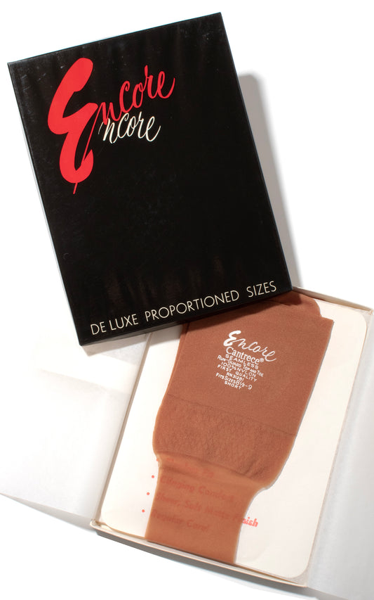 1960s Encore Micro Seamless Nylon Stockings x2 Pairs in Dancing Fire (size 8.5-9 small)