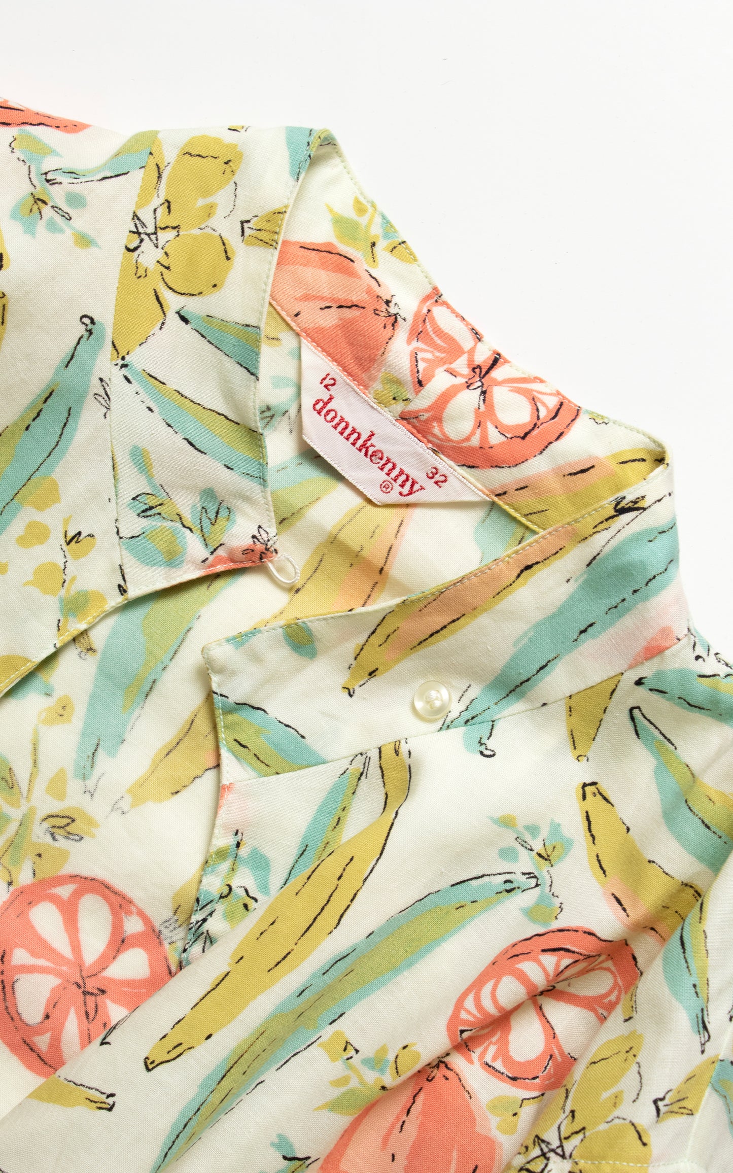 1960s Fruit Novelty Print Cotton Blouse | small