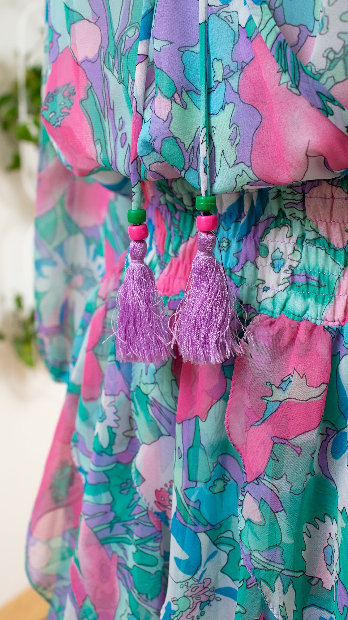 1980s DIANE FREIS Georgette Handkerchief Dress | small/medium/large