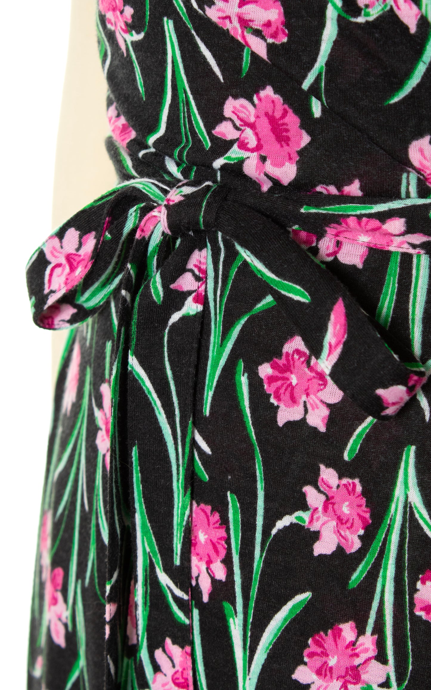 1970s Floral Cotton Jersey Wrap Dress | x-small/small