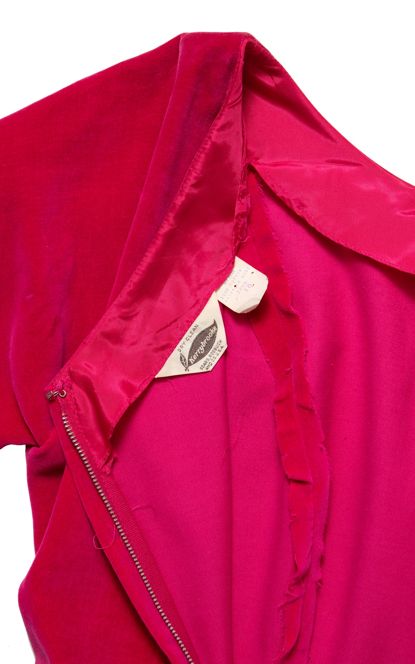 1950s Fuchsia Velvet Dress | medium