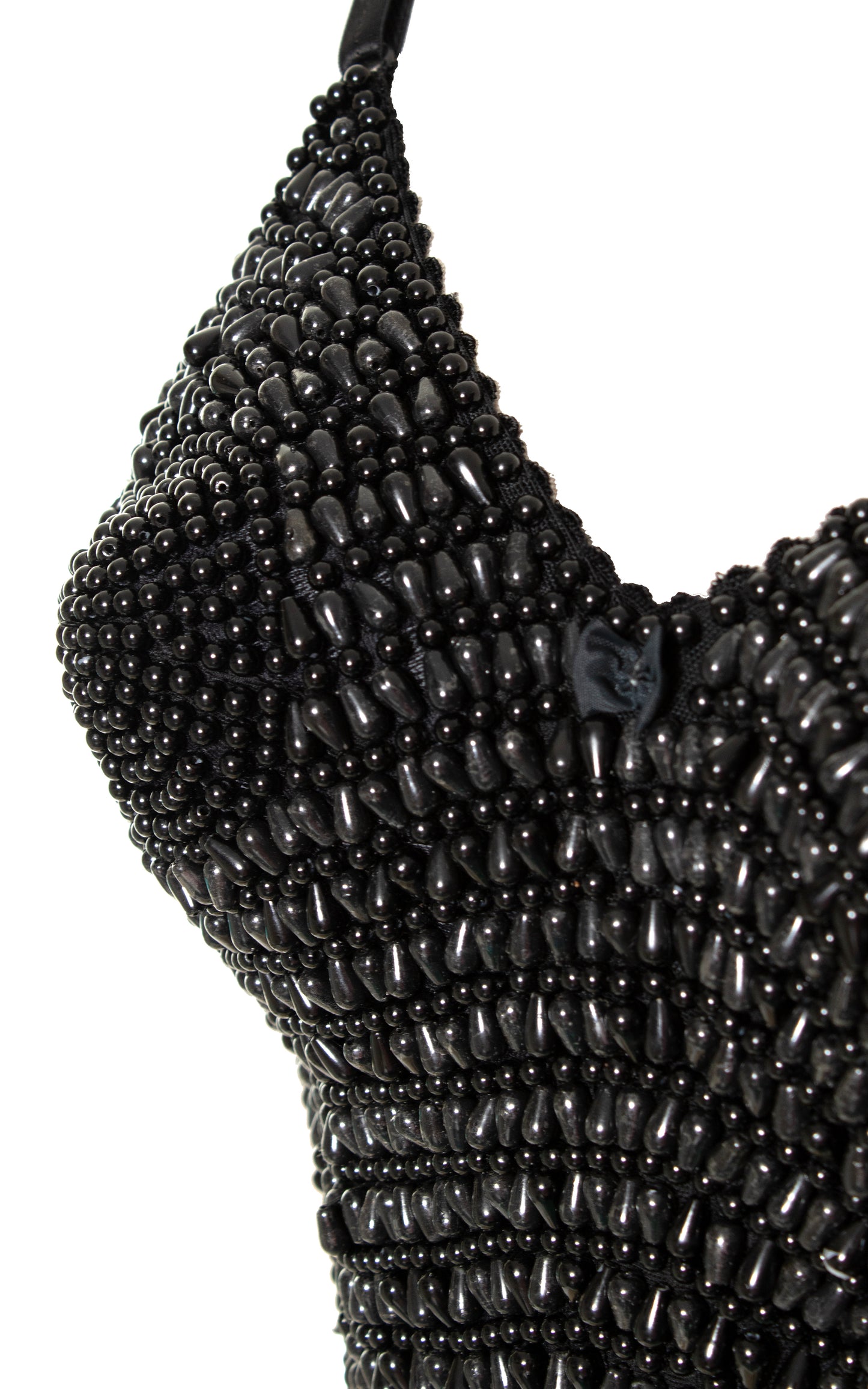 1990s Black Beaded Bustier | small/medium