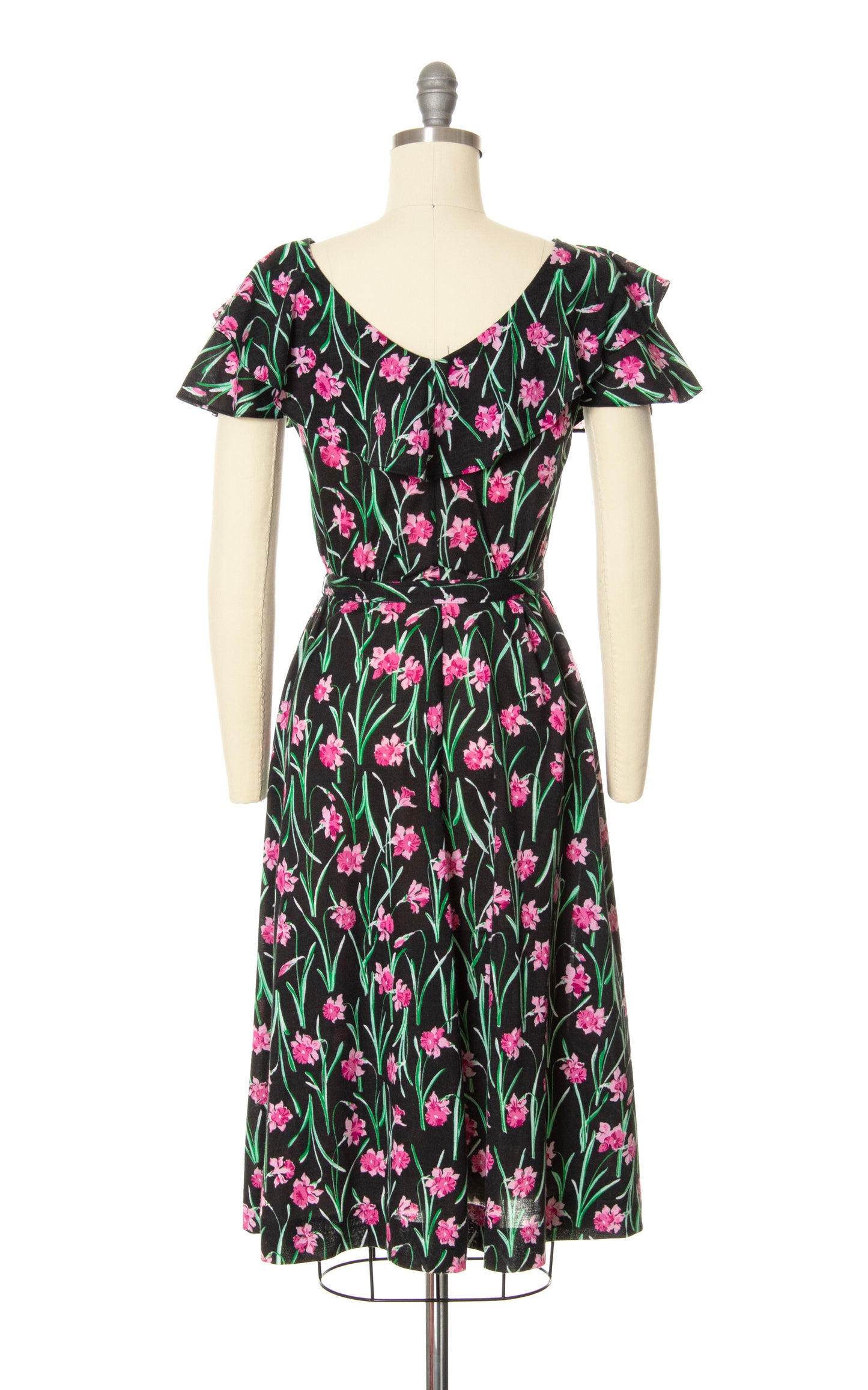 1970s Floral Cotton Jersey Wrap Dress | x-small/small