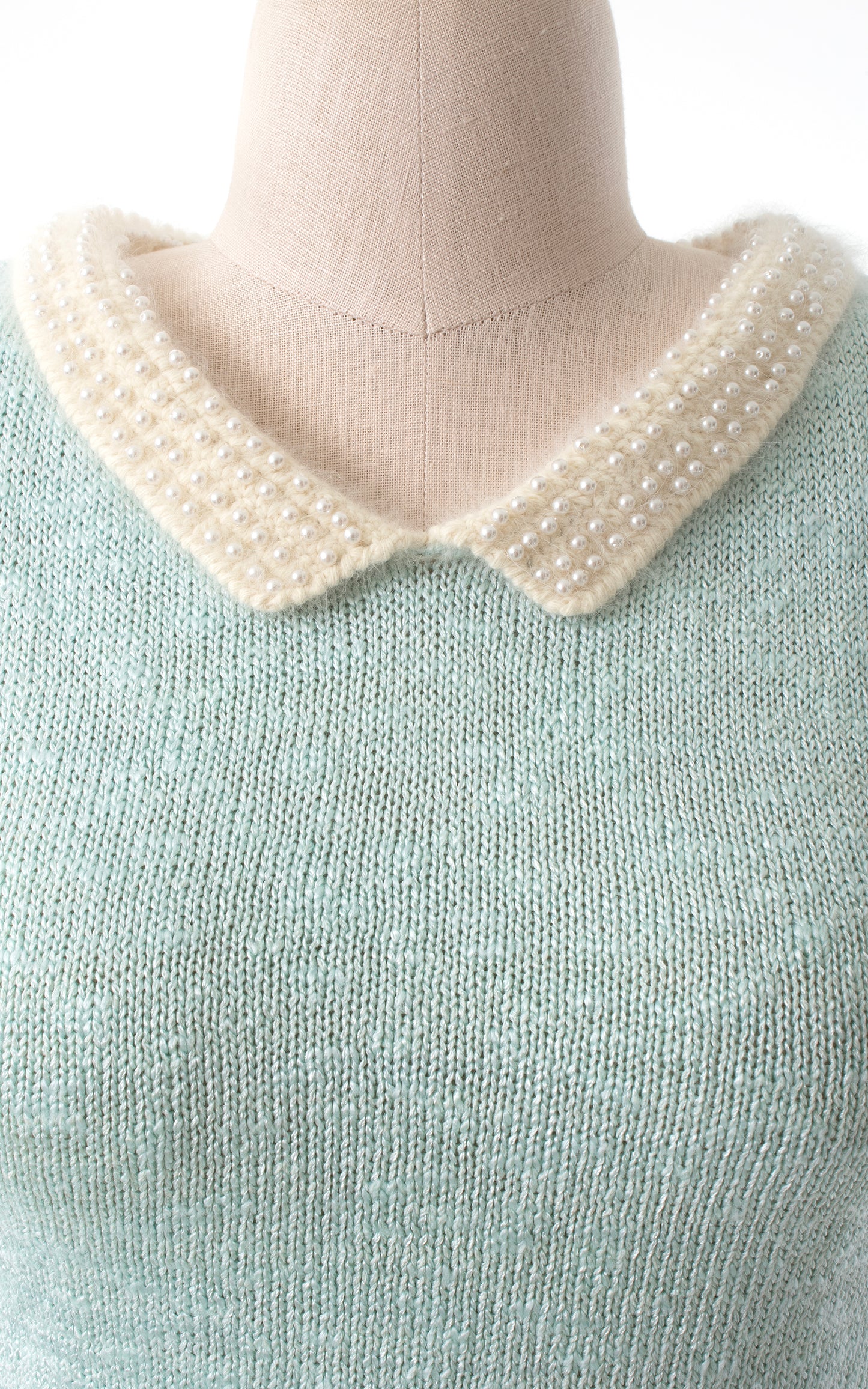 NEW ARRIVAL || 1980s Pearl Beaded Knit Sweater Top | x-small/small/medium
