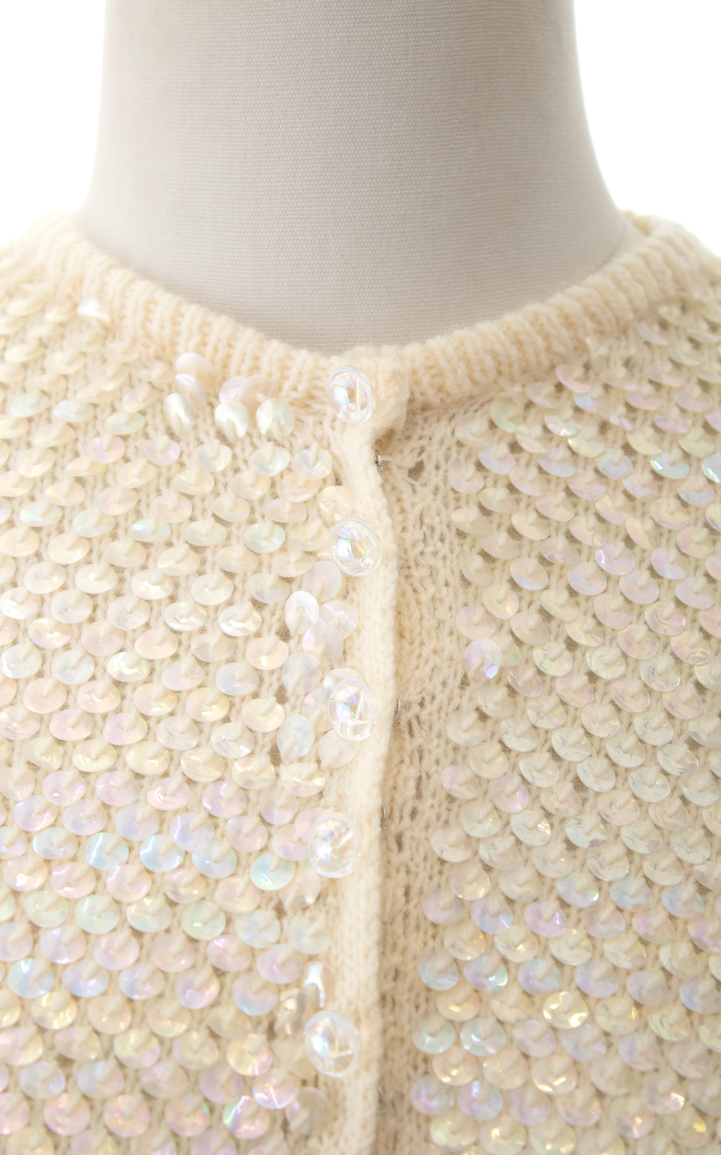 1950s 1960s Sequin Knit Wool Cardigan | medium/large