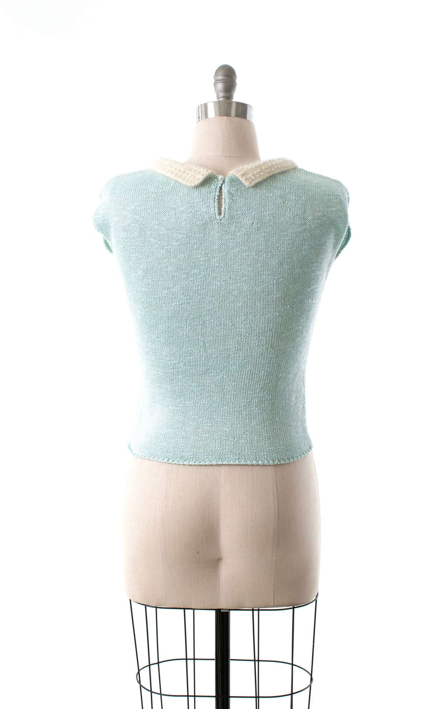 NEW ARRIVAL || 1980s Pearl Beaded Knit Sweater Top | x-small/small/medium