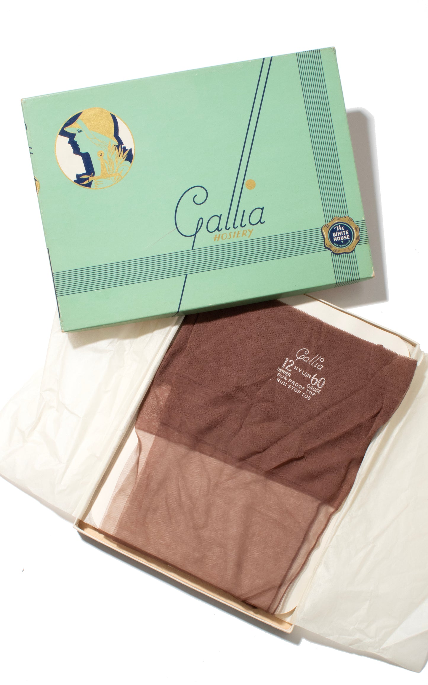 1960s Gallia Back Seam Nylon Stockings x2 Pairs | (size 8.5)