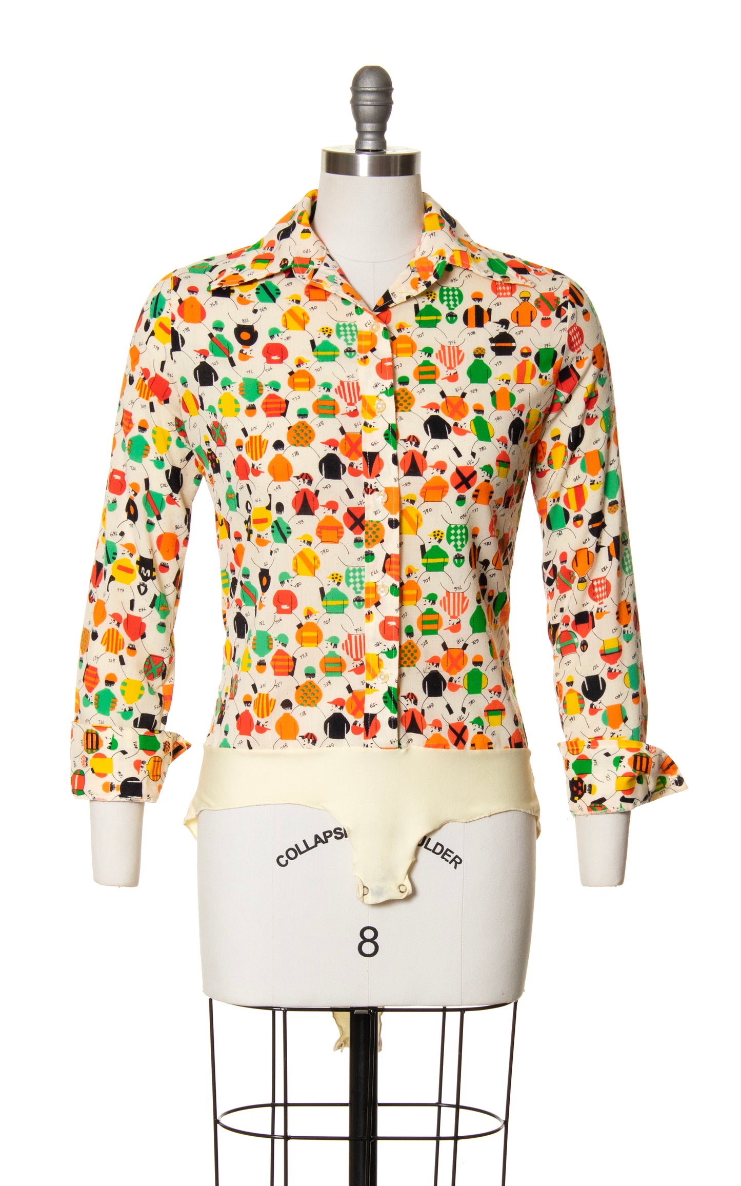 1970s Jockey People Novelty Print Bodysuit | small