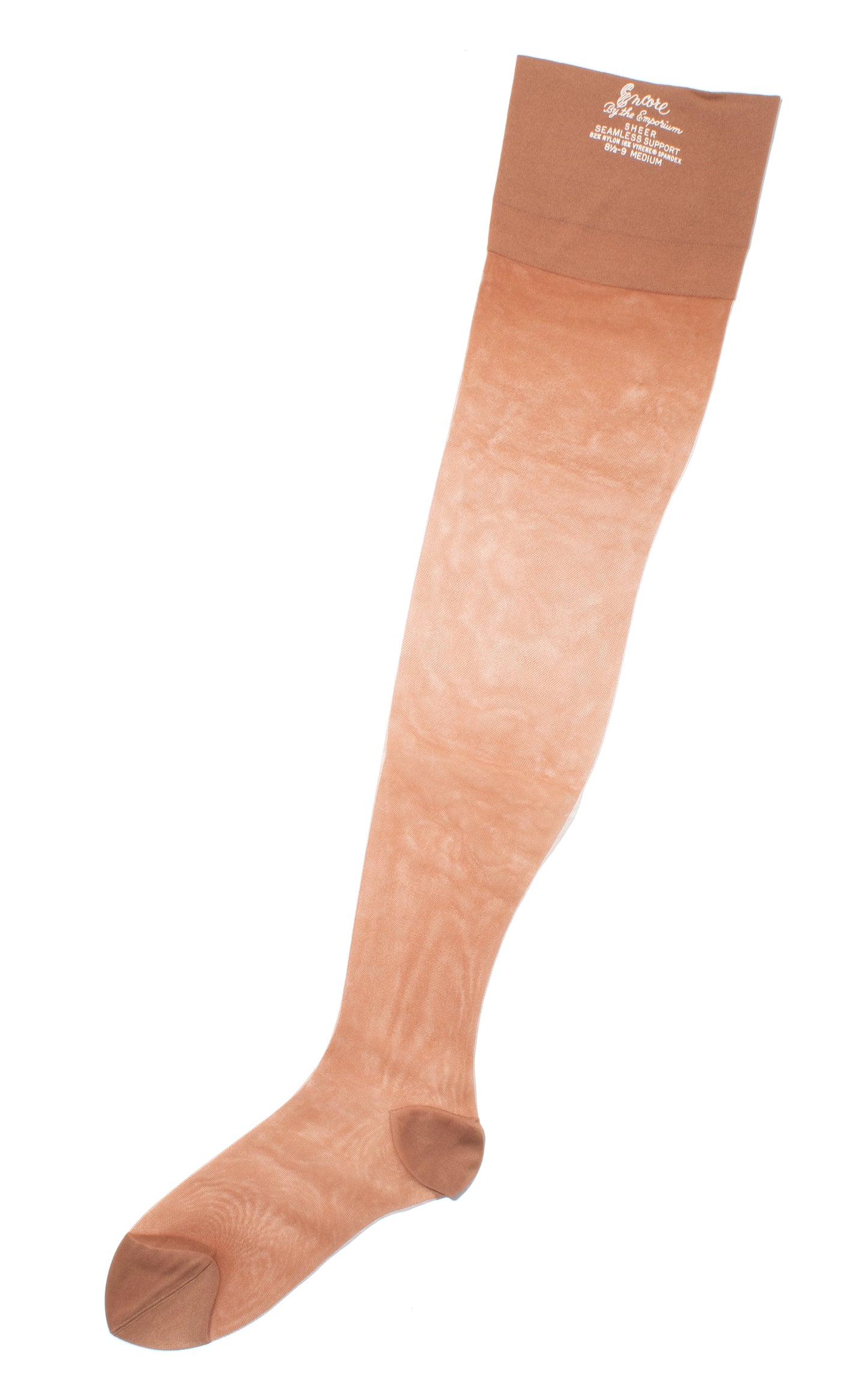 1960s Encore Seamless Nylon Stockings x1 Pair in French Tan | (size 8.5-9)