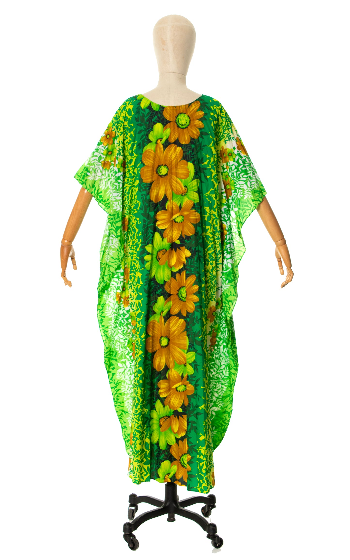 1970s Ombré Floral Pleated Kaftan | x-small/small/medium/large/x-large