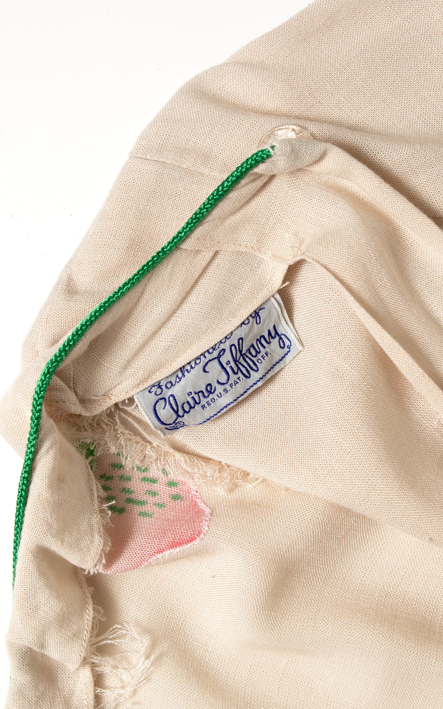 1940s Strawberry Appliqué Linen Dress | small/medium