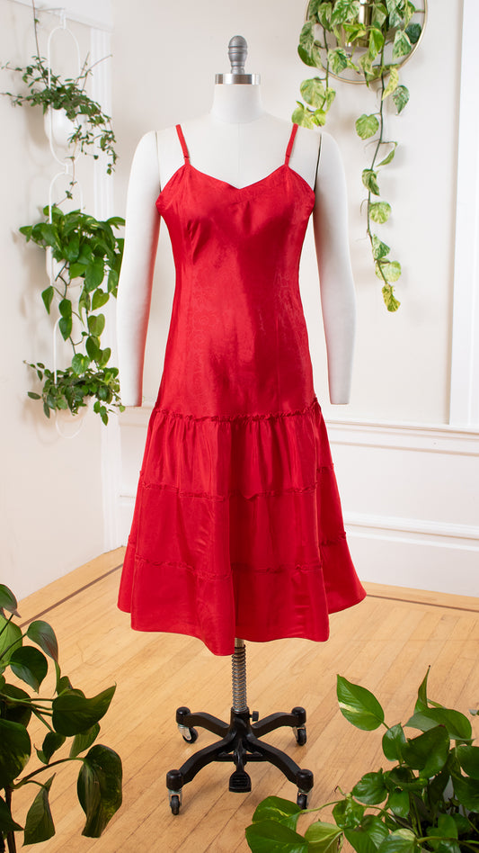 1950s Red Floral Tiered Slip | small