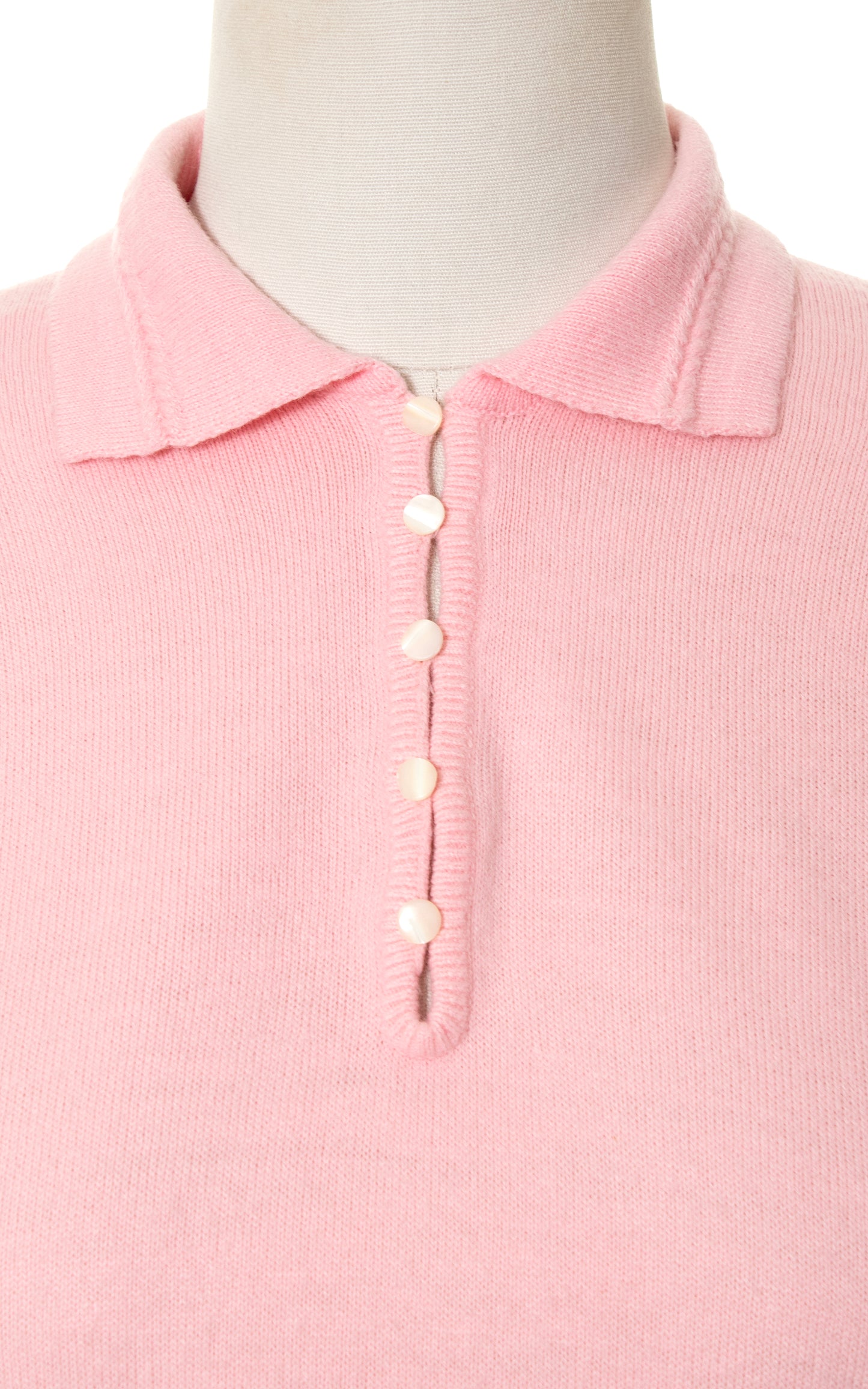 1960s Light Pink Knit Acrylic Sweater Top | small/medium