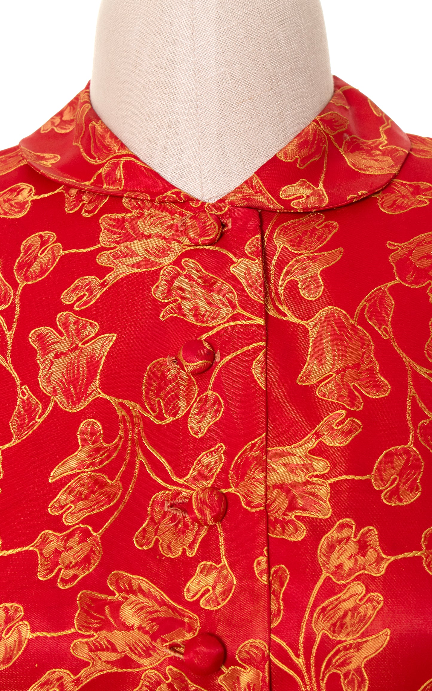 1960s Floral Jacquard Hostess Jacket | medium