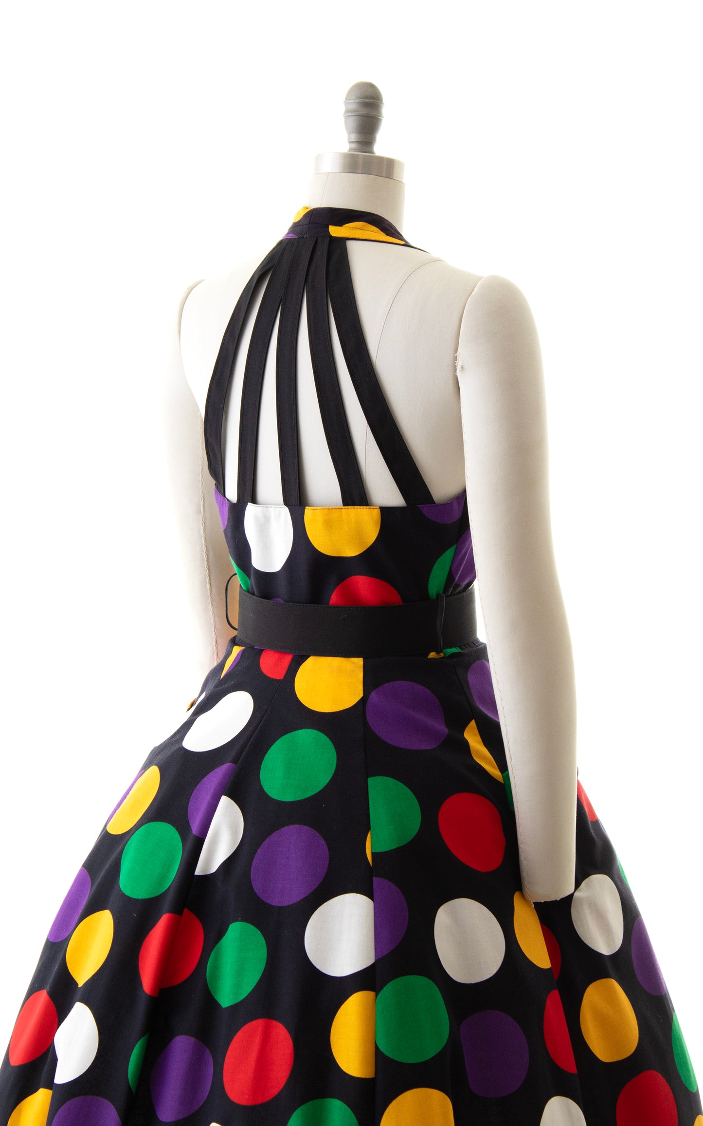 1980s Colorful Polka Dot Sundress with Pockets | small/medium