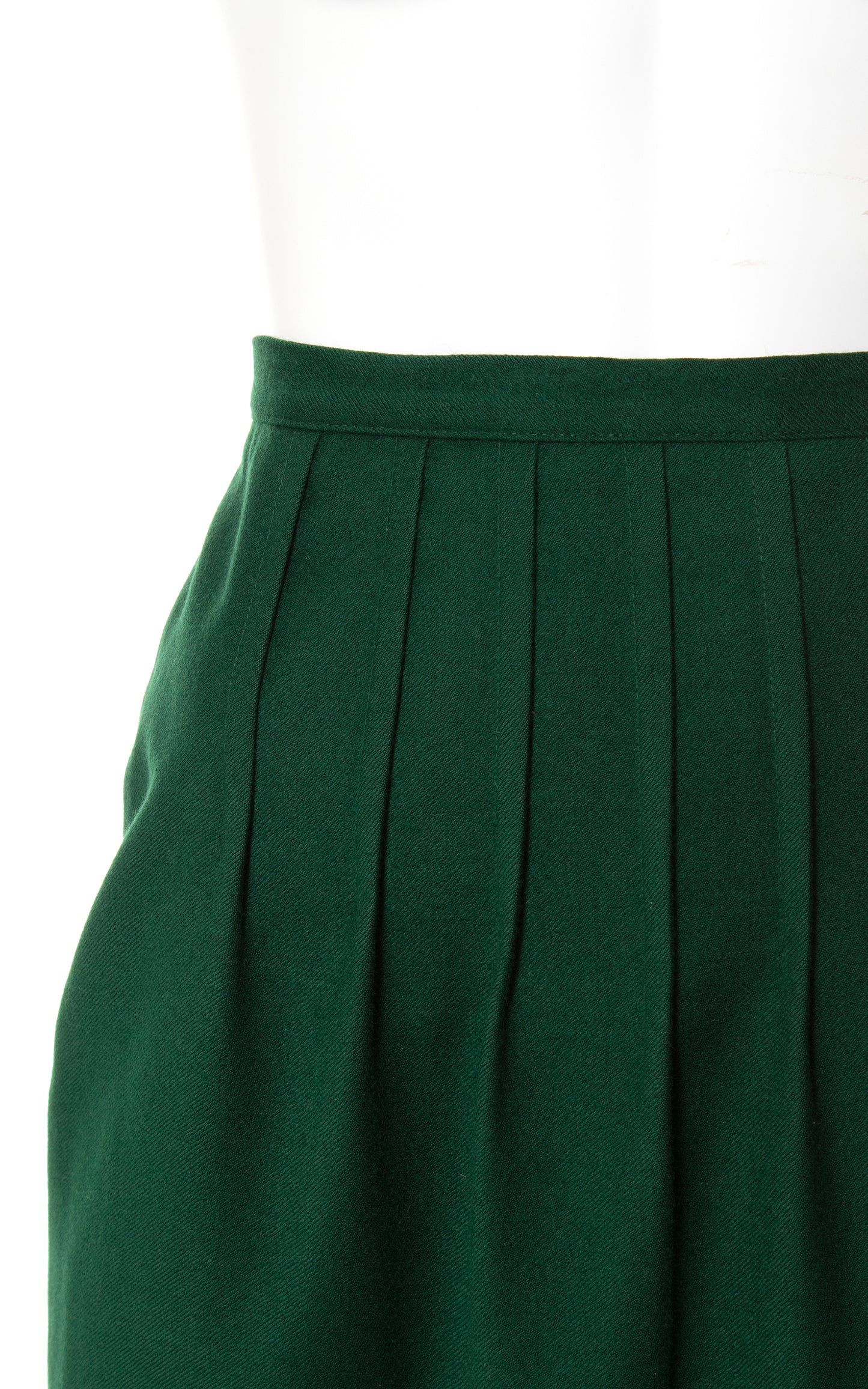 1980s GIORGIO ARMANI Forest Green Wool Pencil Skirt | small