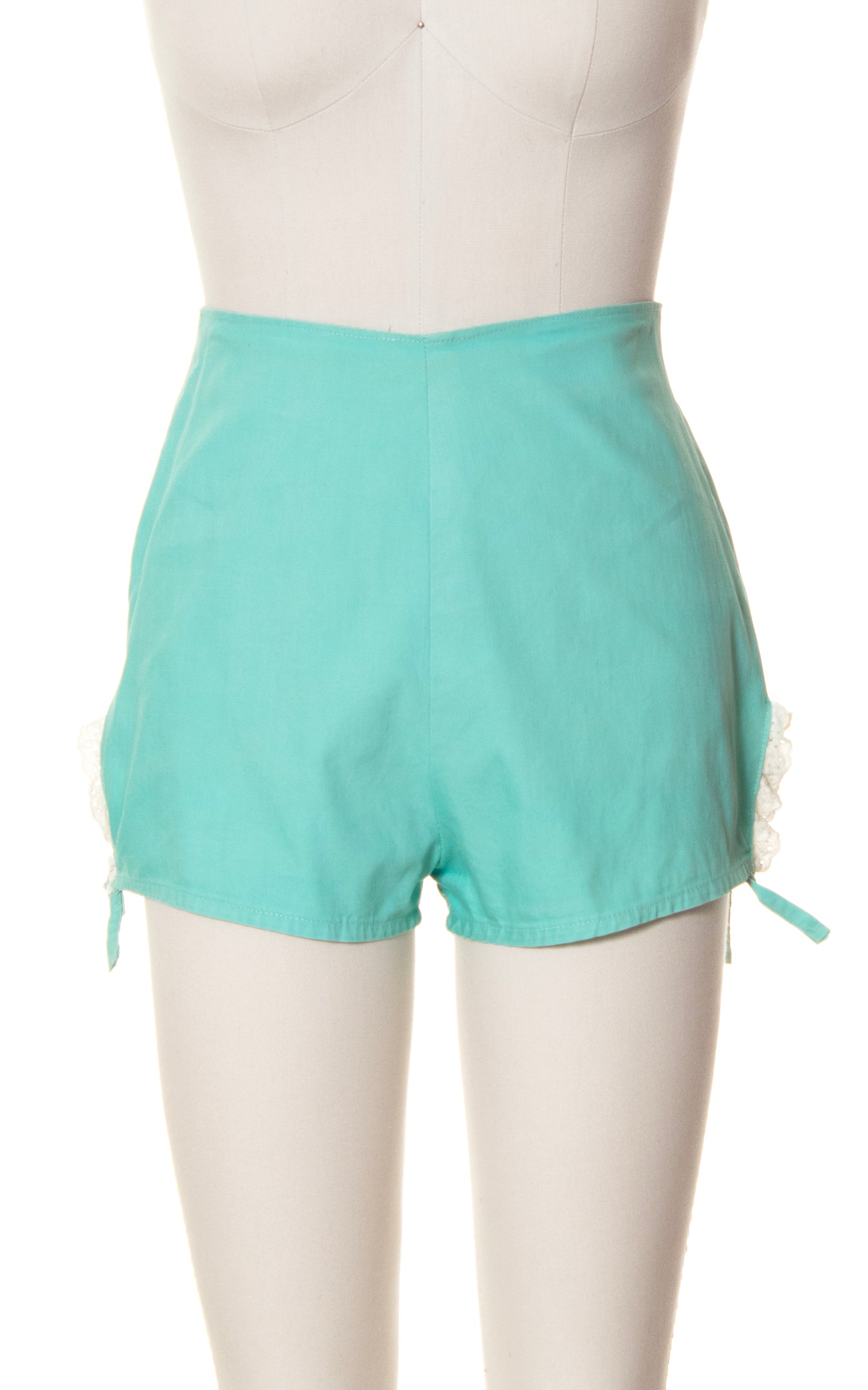 1940s Mint Cotton Shorts | small
