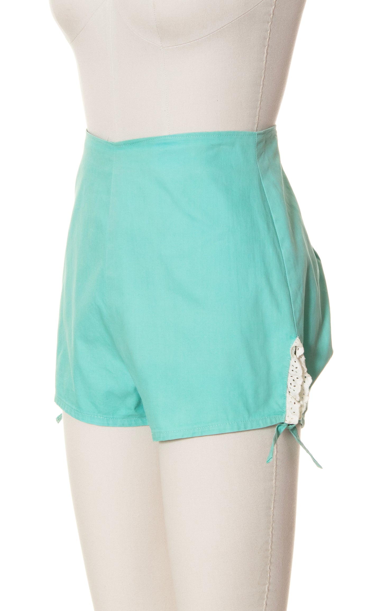 1940s Mint Cotton Shorts | small