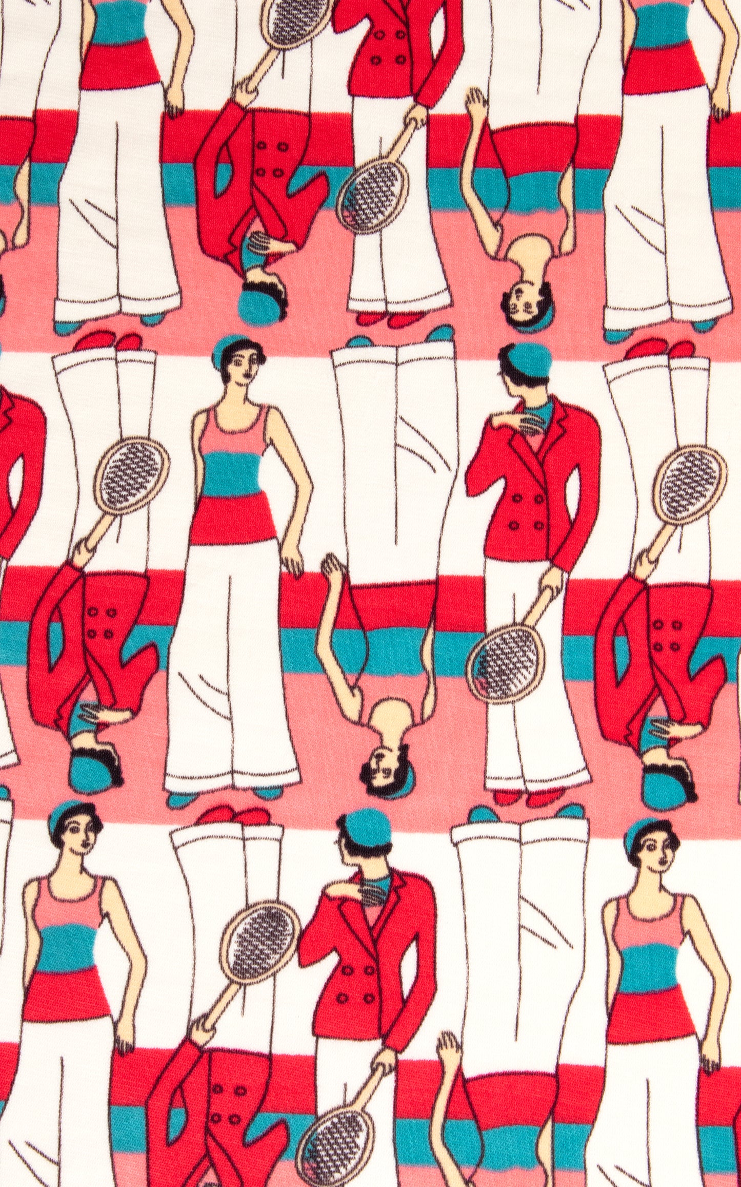1970s Art Deco Badminton Ladies Novelty Print Blouse | x-small/small