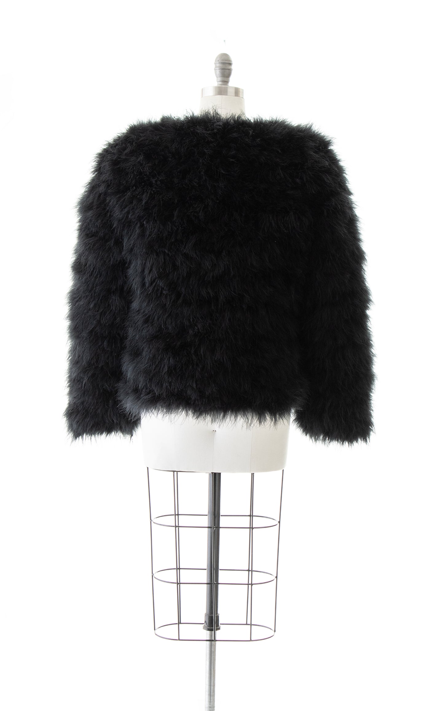 Modern 1970s Style BCBGMAXAZRIA Ostrich Feather Jacket large