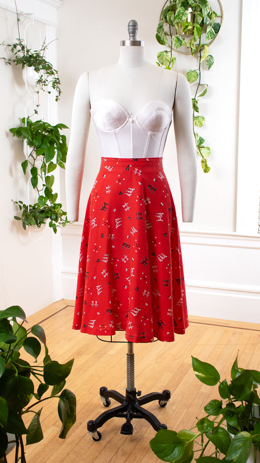 1970s does 1940s Sailor Novelty Print Skirt | small