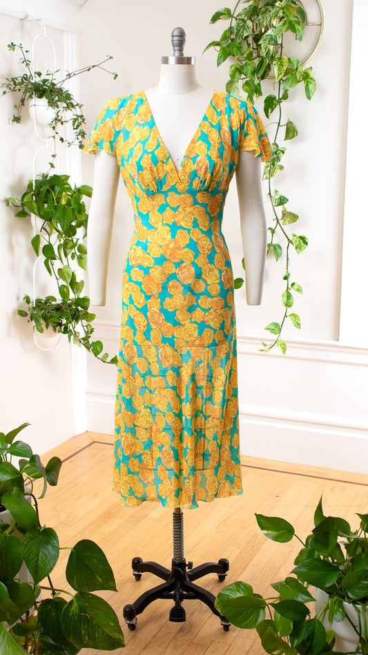 1990s 2000s BETSEY JOHNSON Rose Chiffon Dress | small/medium