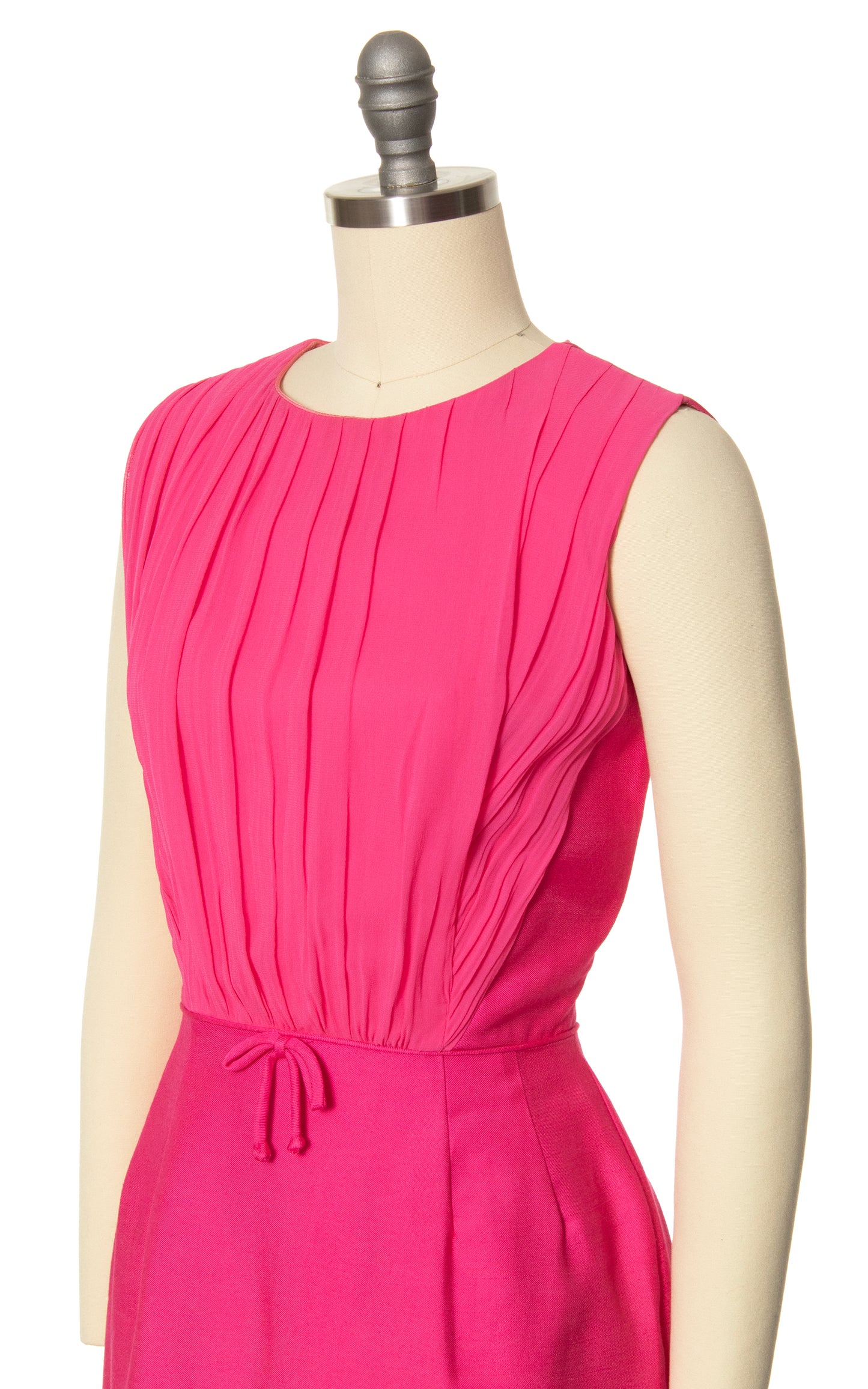 1980s Hot Pink Strapless Ruffled Butt Dress | small