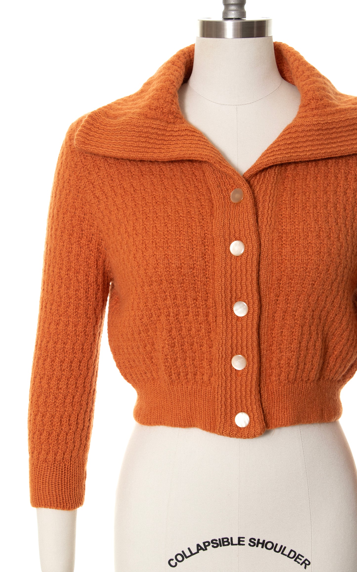 1950s Burnt Orange Cropped Cardigan | small/medium