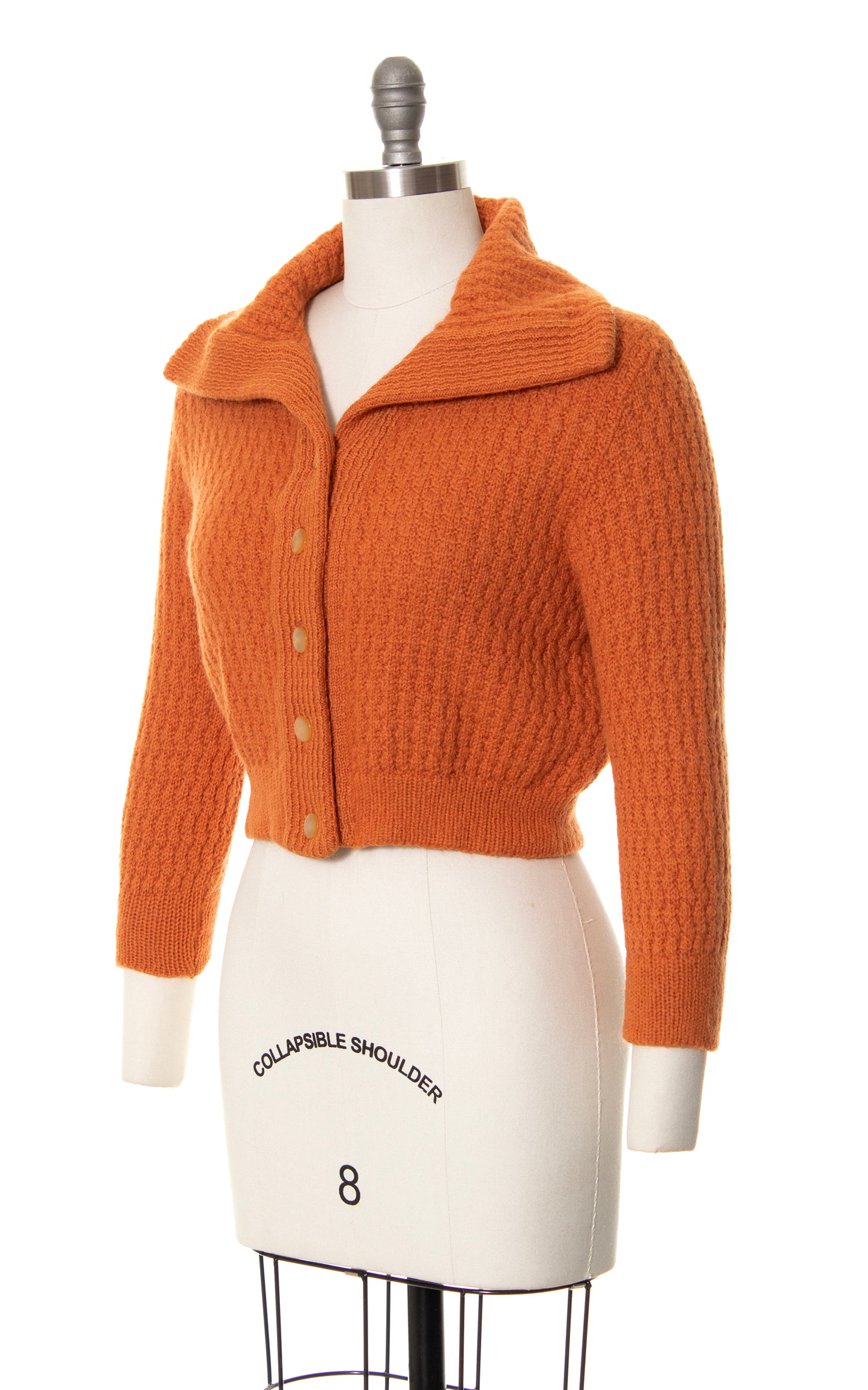 1950s Burnt Orange Cropped Cardigan | small/medium