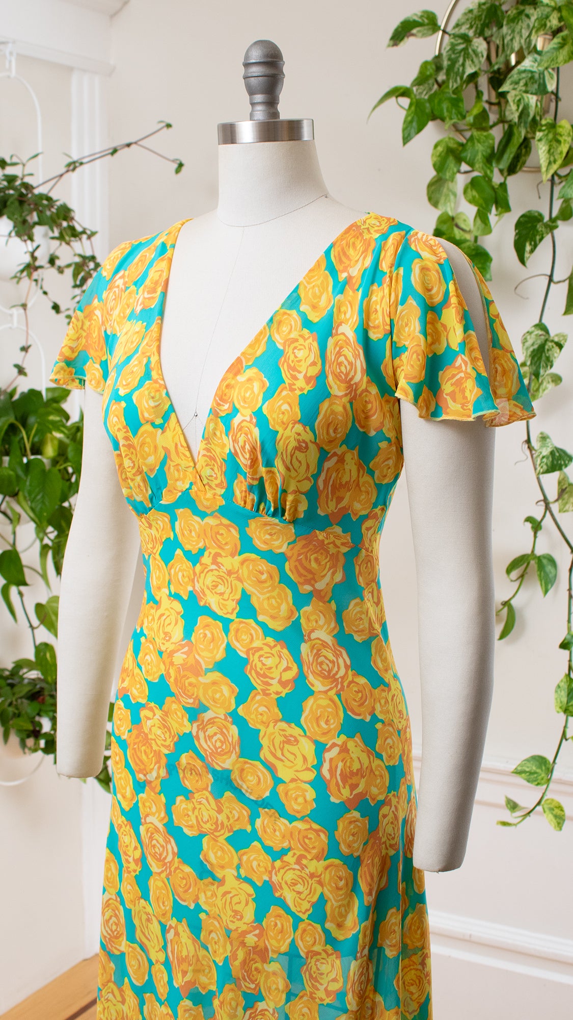 1990s 2000s BETSEY JOHNSON Rose Chiffon Dress | small/medium