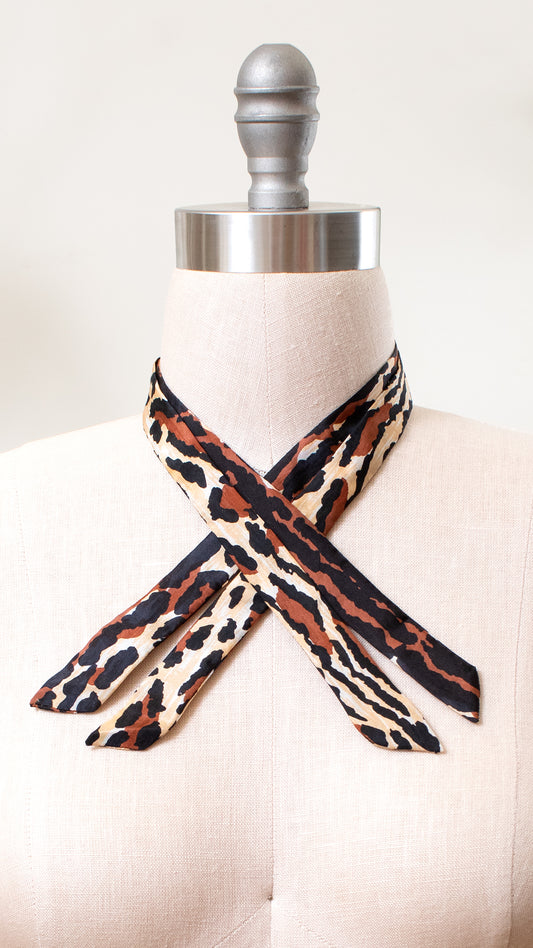 1950s VERA NEUMANN Silk Leopard Print Tie