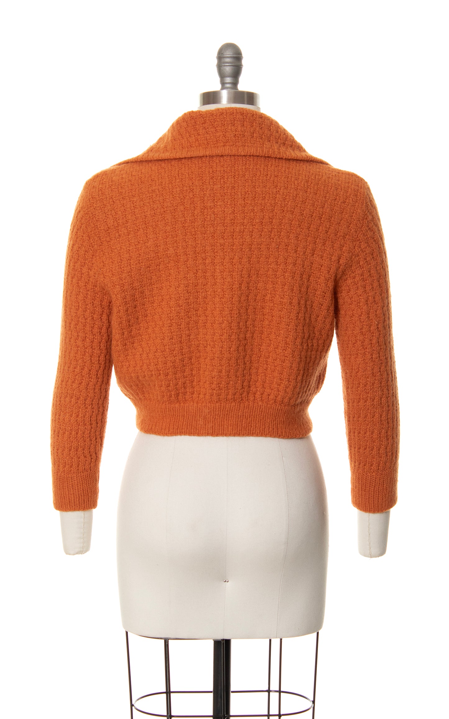 1950s Burnt Orange Cropped Cardigan | small/medium