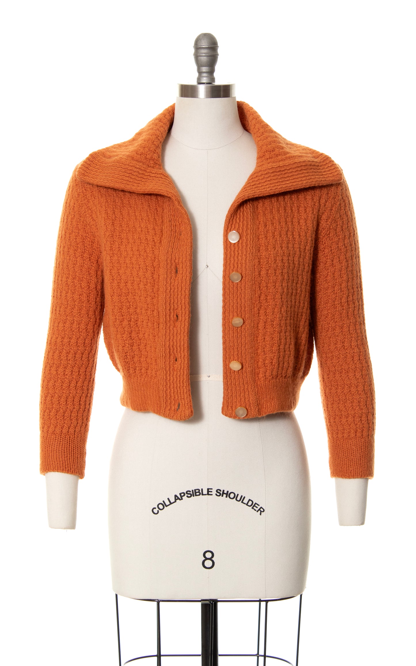 1950s Burnt Orange Cropped Cardigan | small/medium