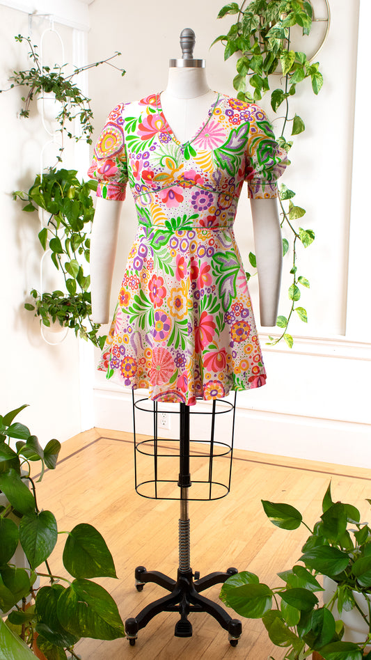 1960s Floral Skater Dress | small