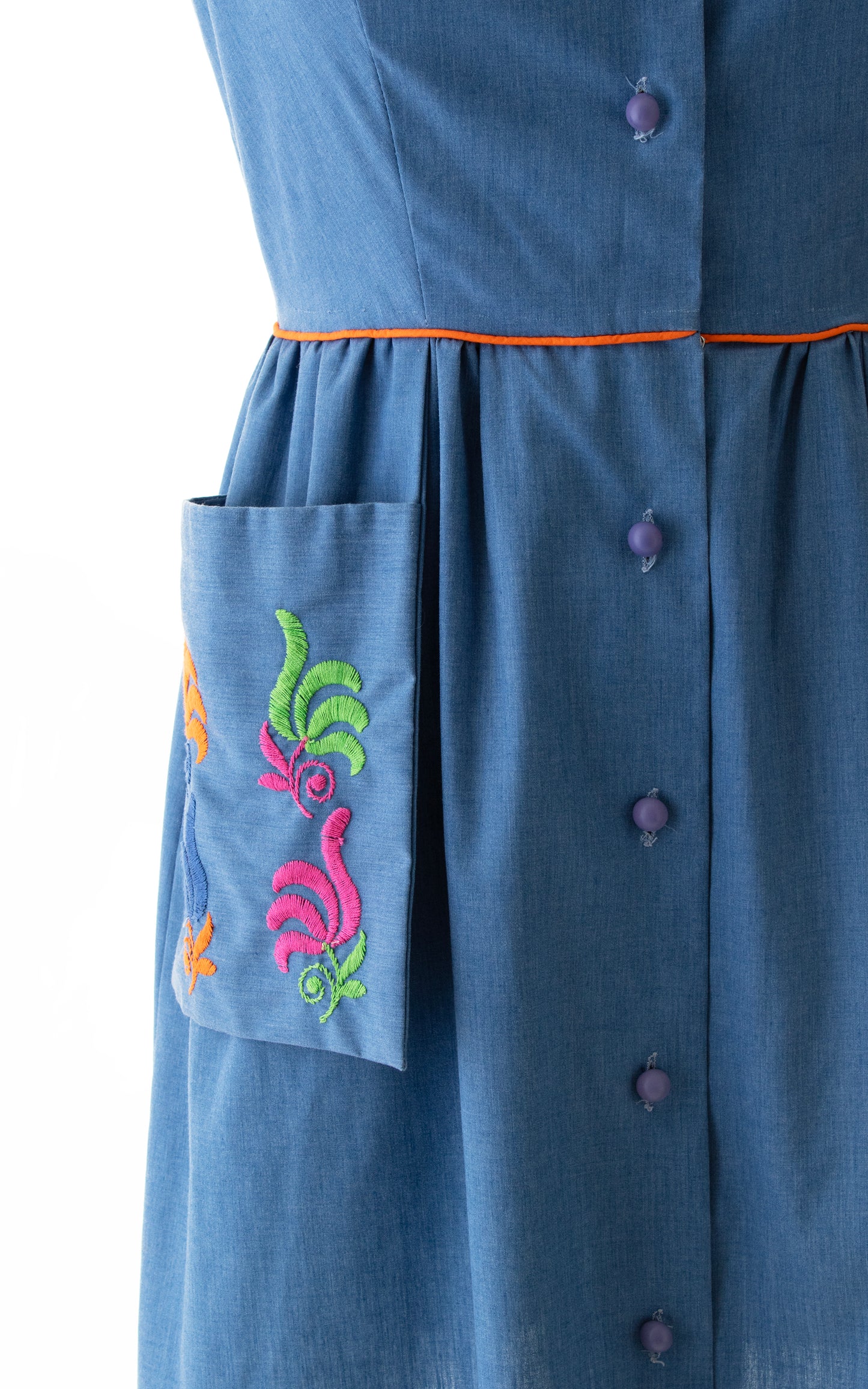 1970s Floral Embroidered Sundress | medium/large