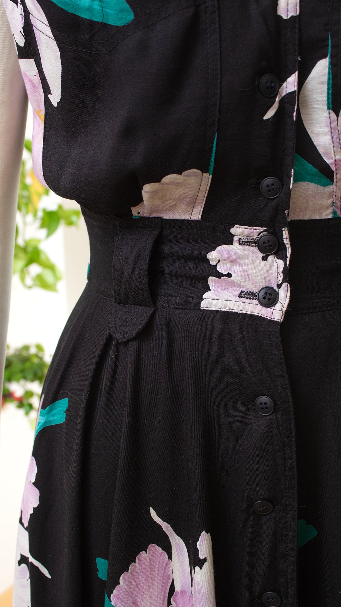 1980s KAREN ALEXANDER Iris Floral Dress | small/medium