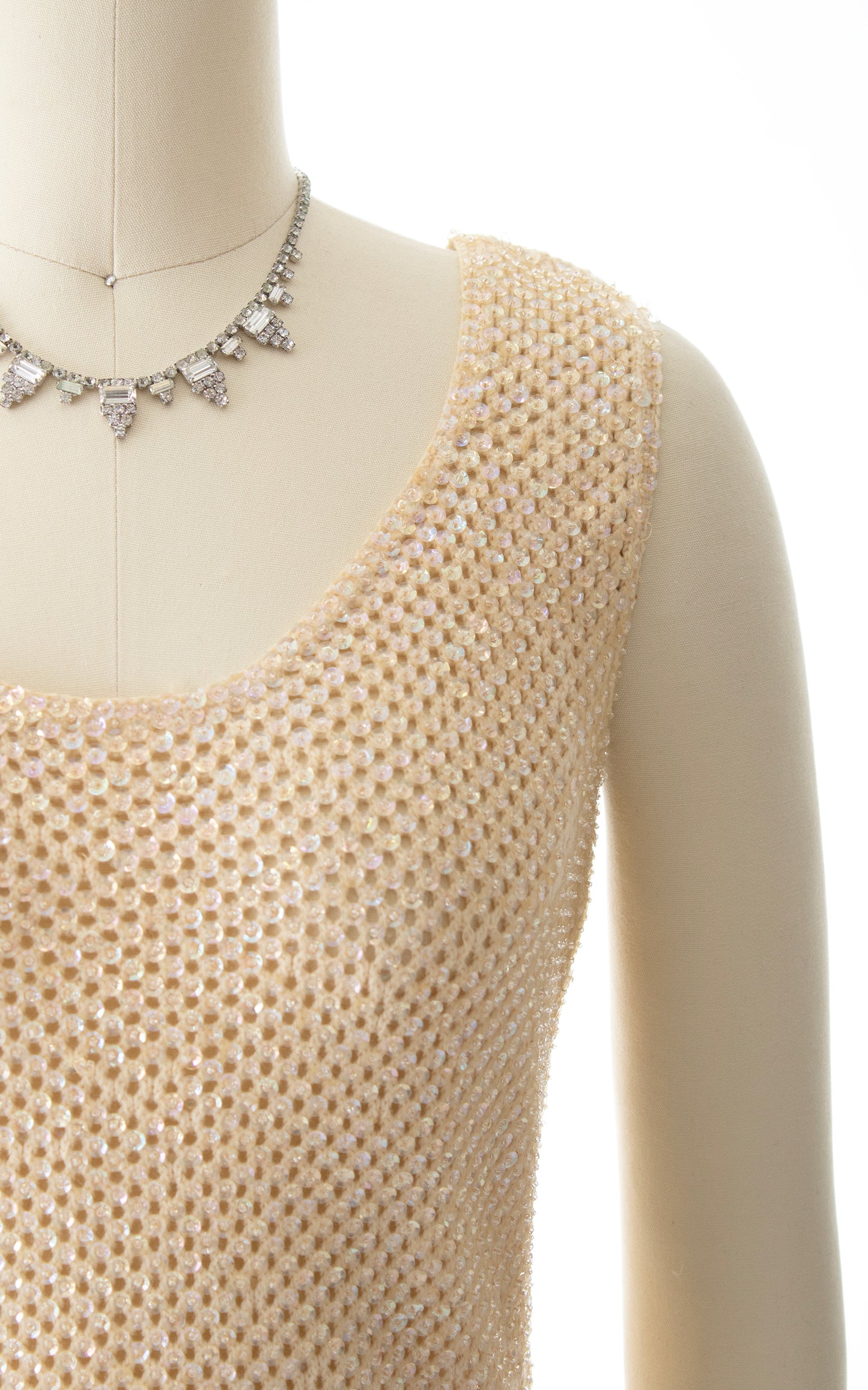 NEW ARRIVAL || 1950s Sequin Beaded Knit Wool Sweater Dress | x-small/small