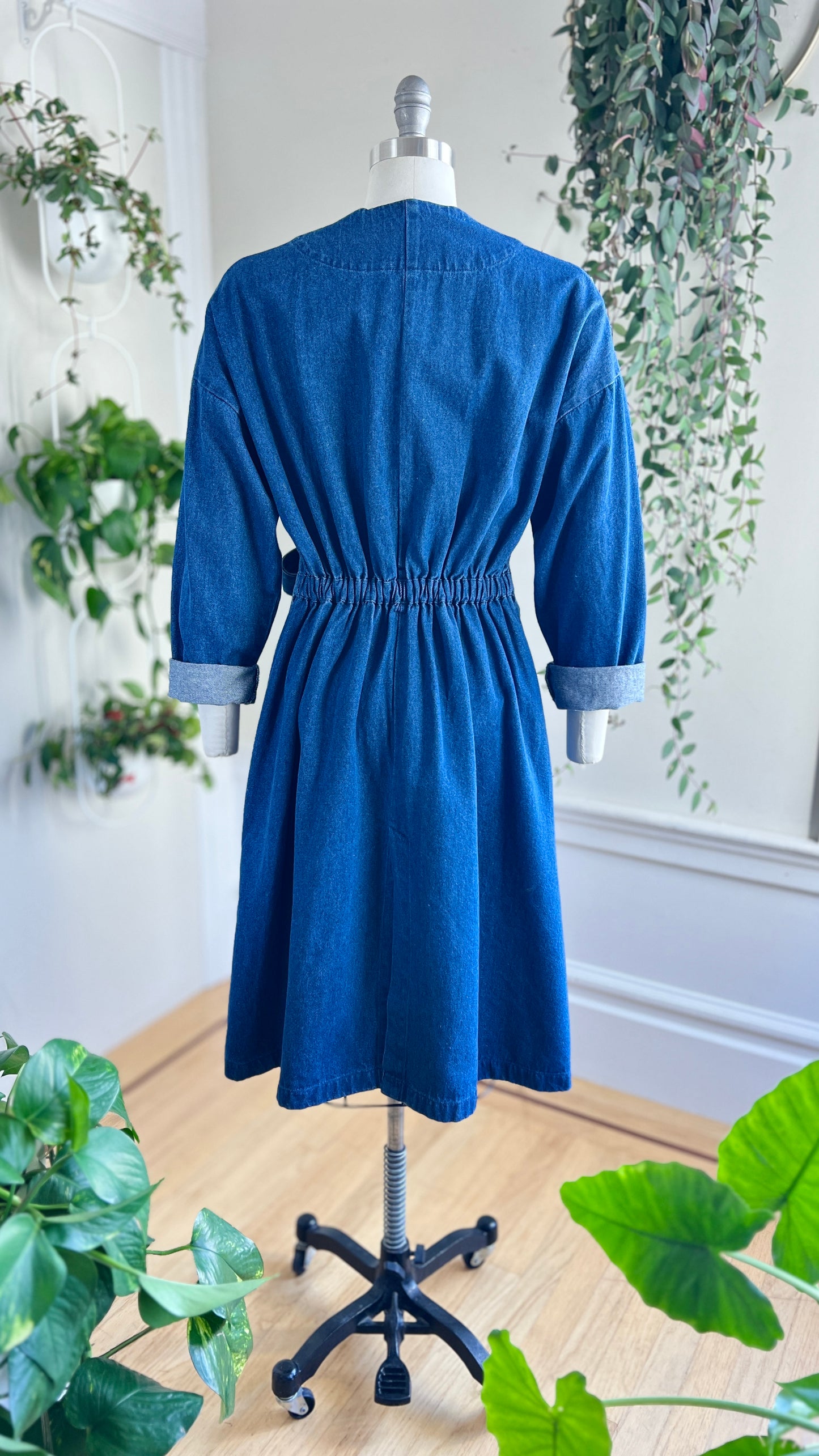 1970s Belted Denim Wrap Coat | small/medium/large