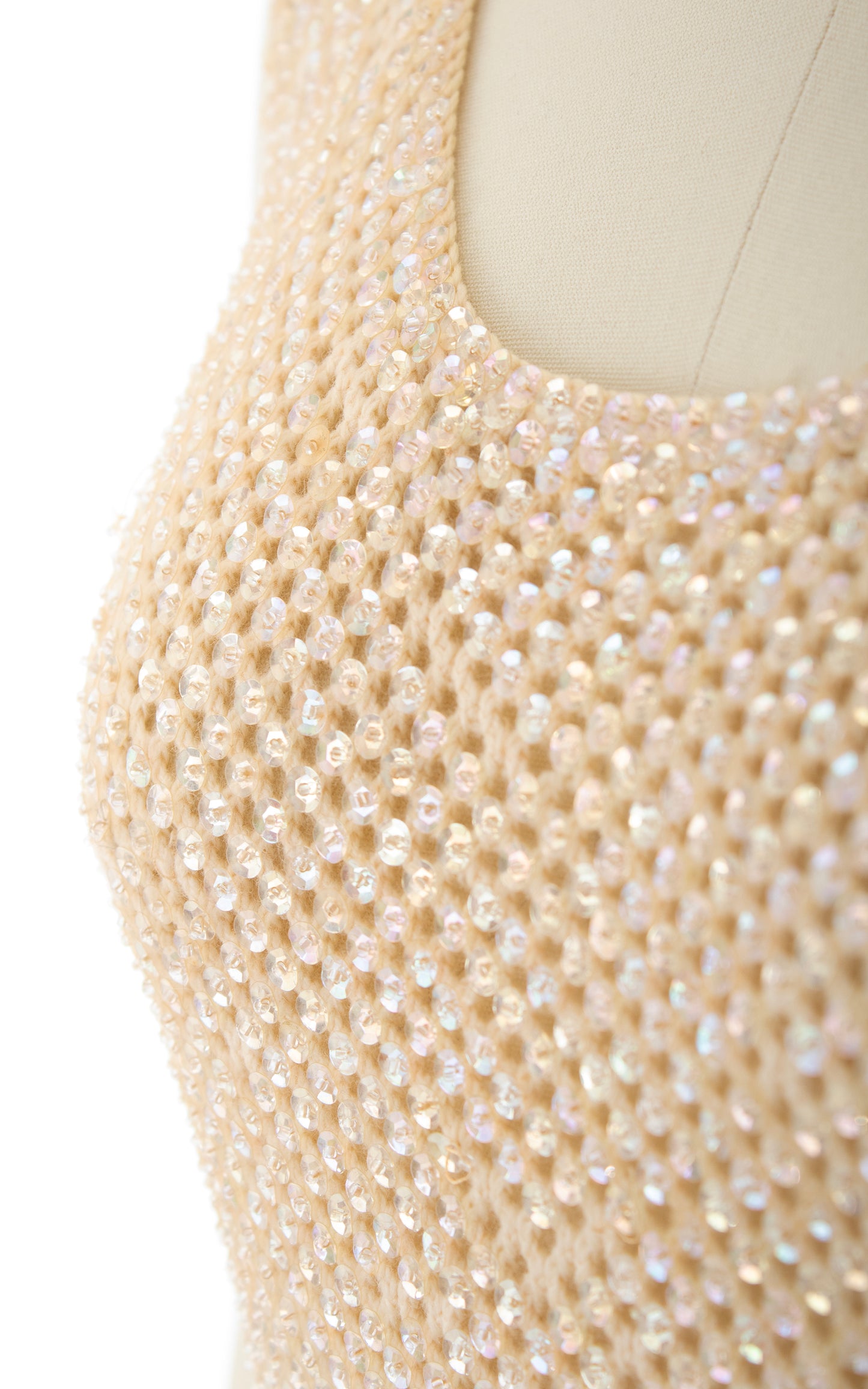 NEW ARRIVAL || 1950s Sequin Beaded Knit Wool Sweater Dress | x-small/small