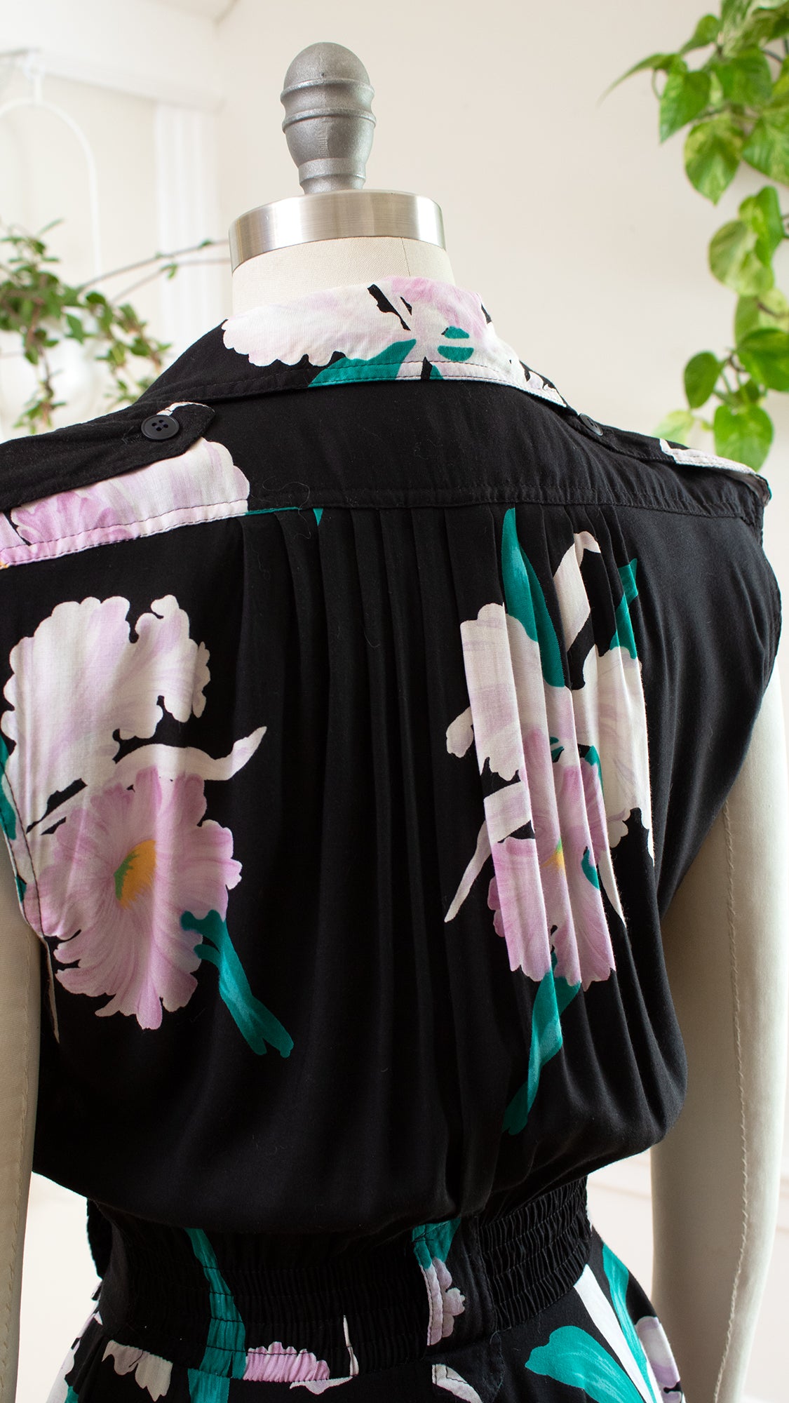 1980s KAREN ALEXANDER Iris Floral Dress | small/medium