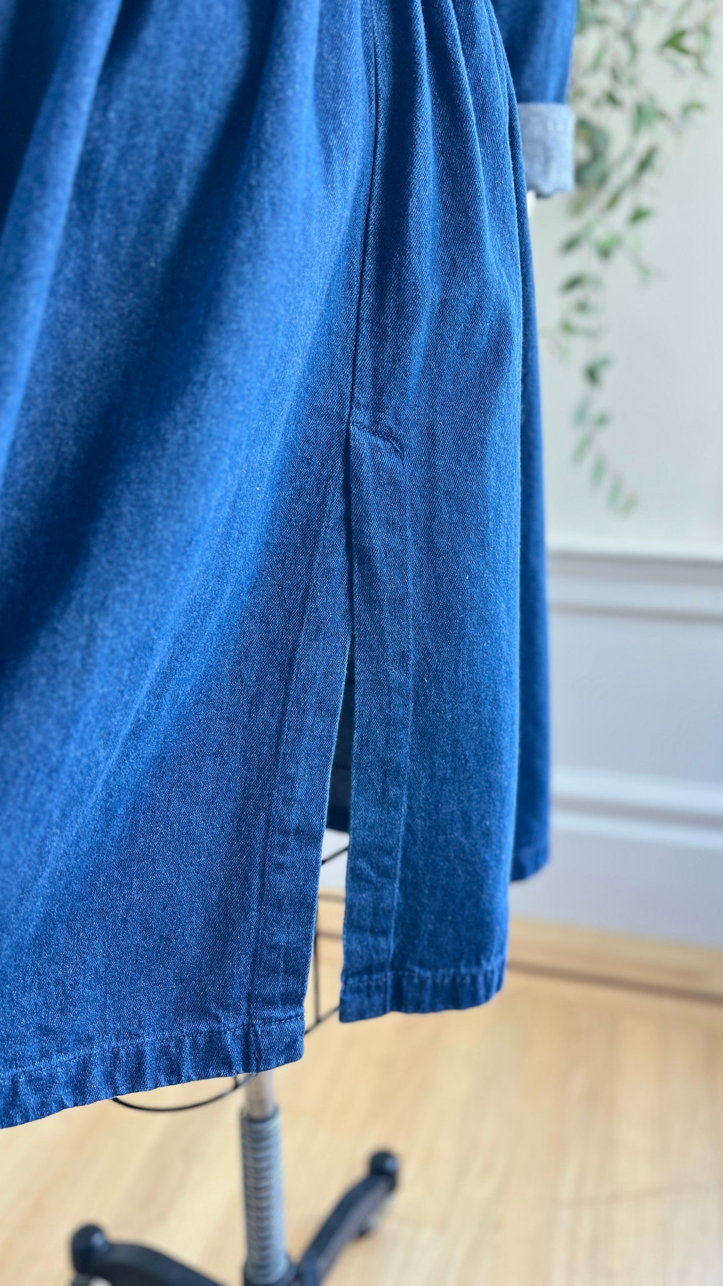 1970s Belted Denim Wrap Coat | small/medium/large