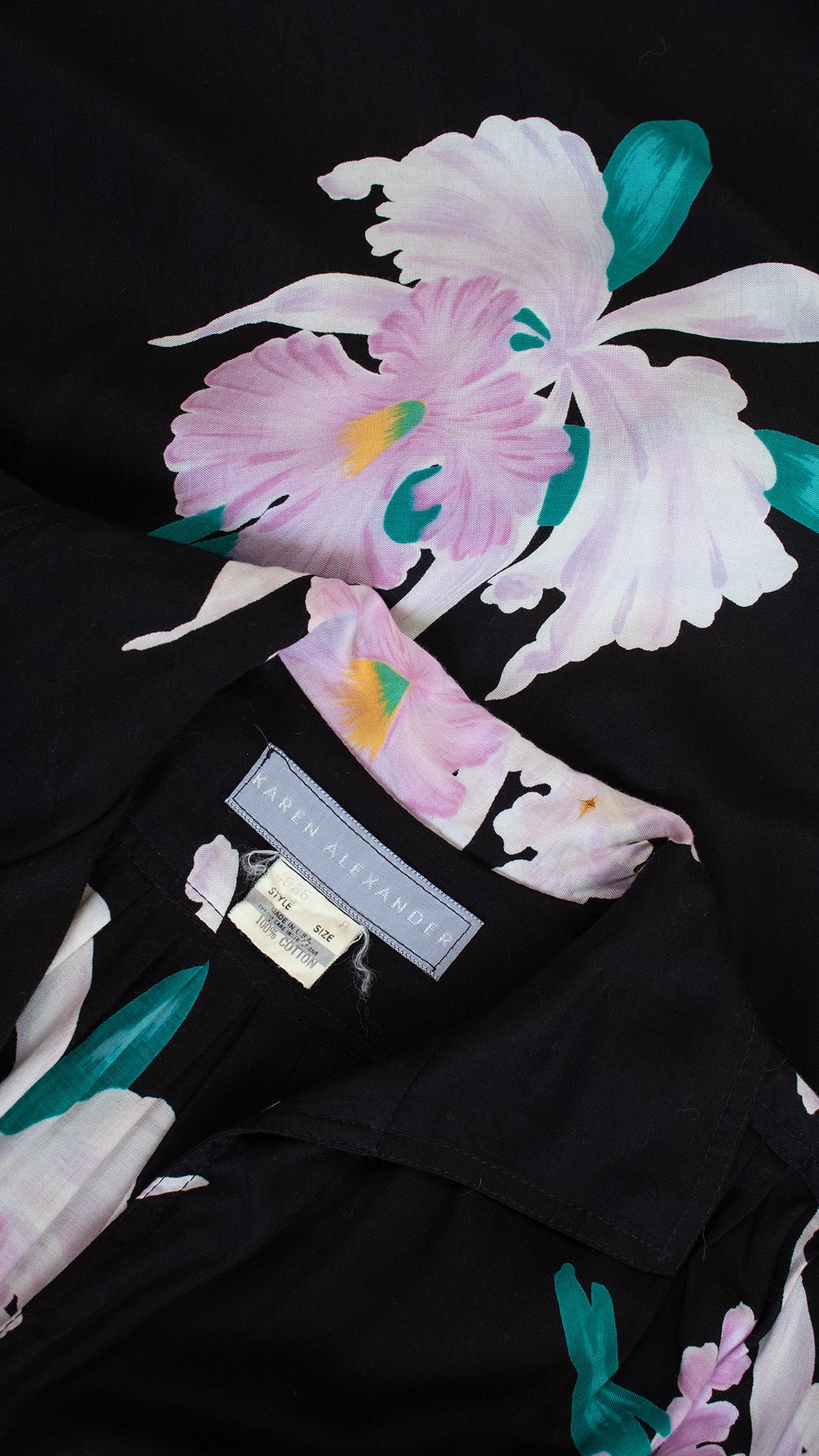 1980s KAREN ALEXANDER Iris Floral Dress | small/medium