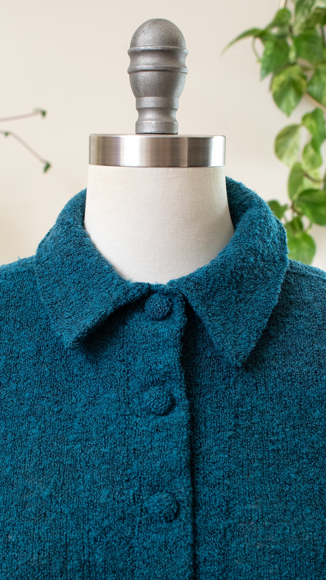 1950s Teal Knit Sweater Dress | small/medium