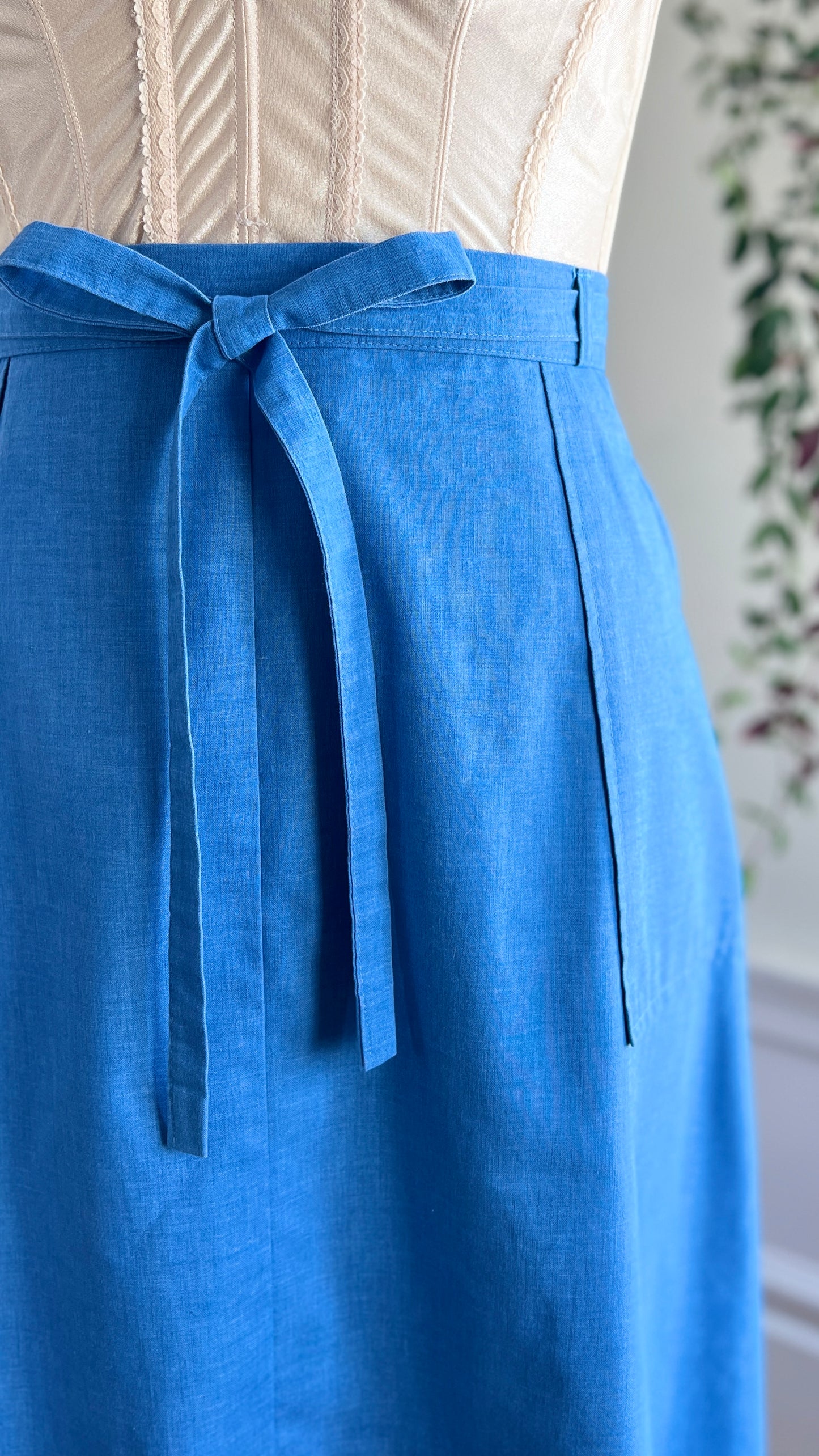 1970s Blue Denim Wrap Skirt | large/x-large