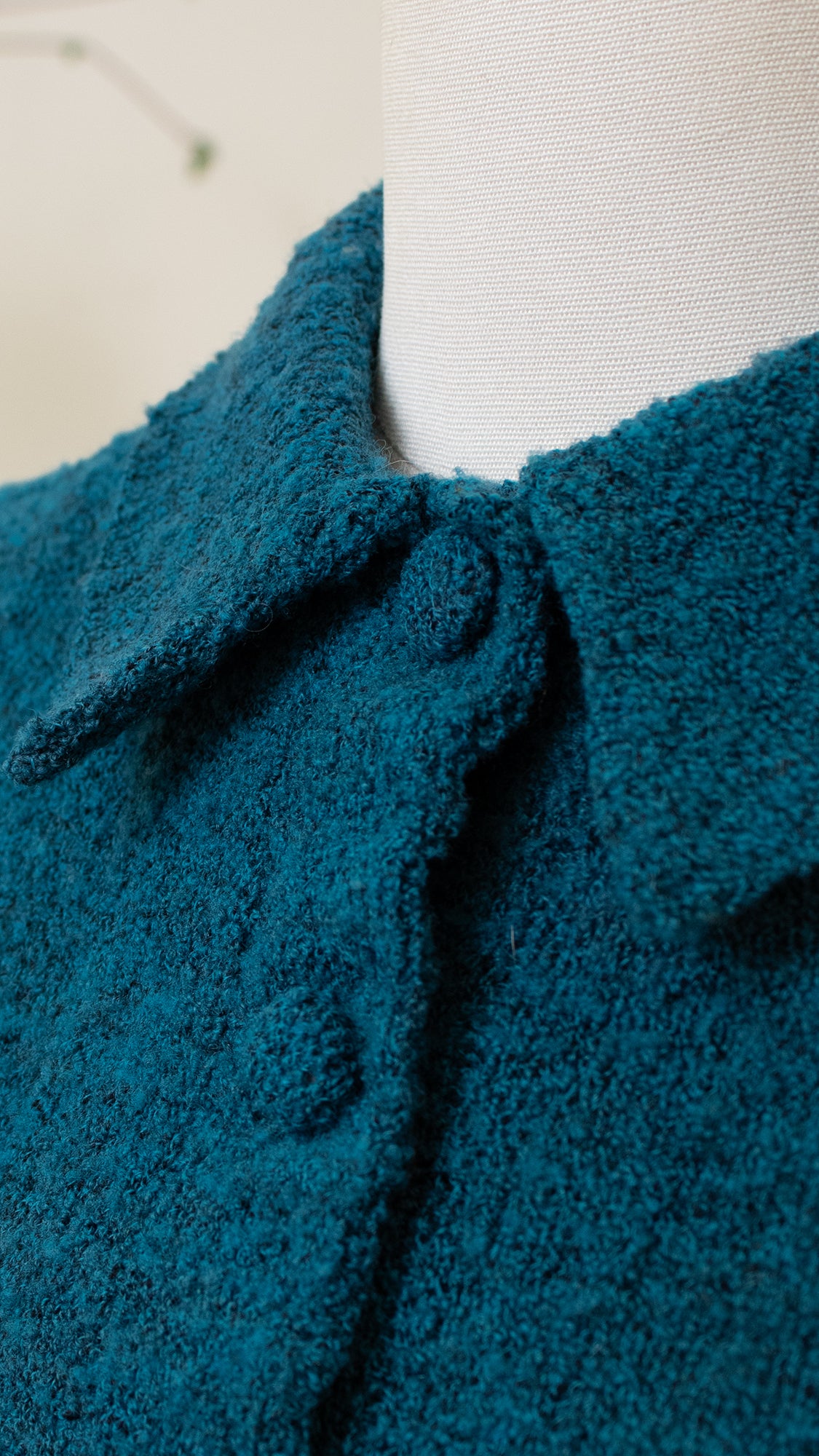 1950s Teal Knit Sweater Dress | small/medium