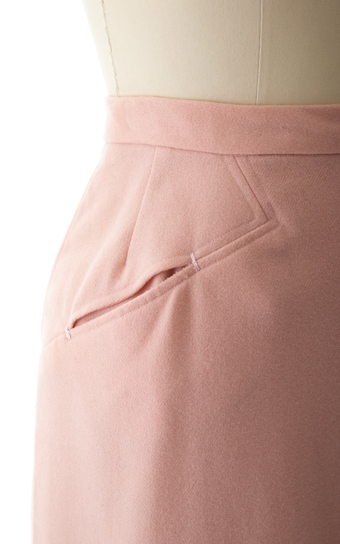 1950s Pink Wool Pencil Skirt | small