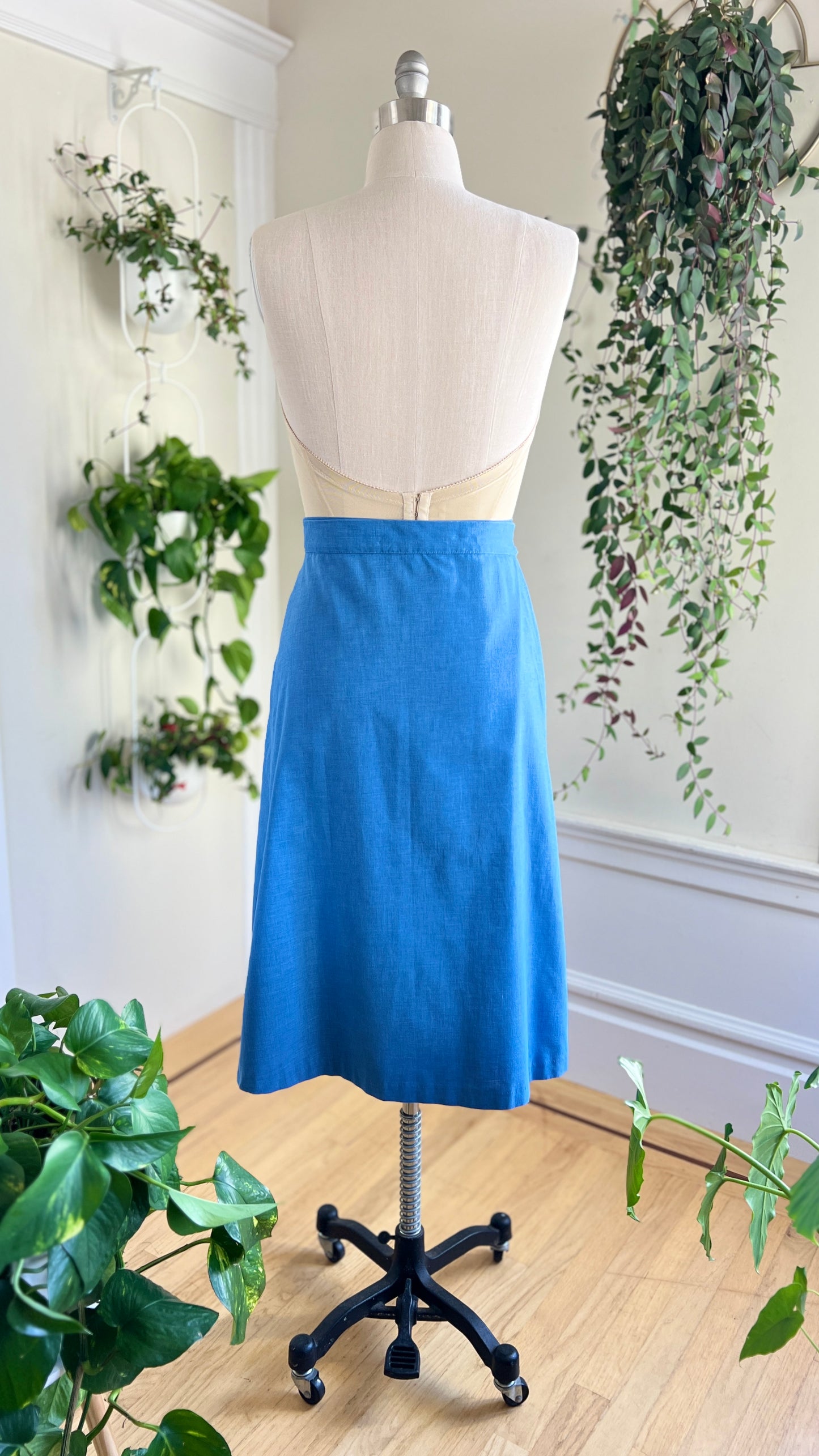 1970s Blue Denim Wrap Skirt | large/x-large